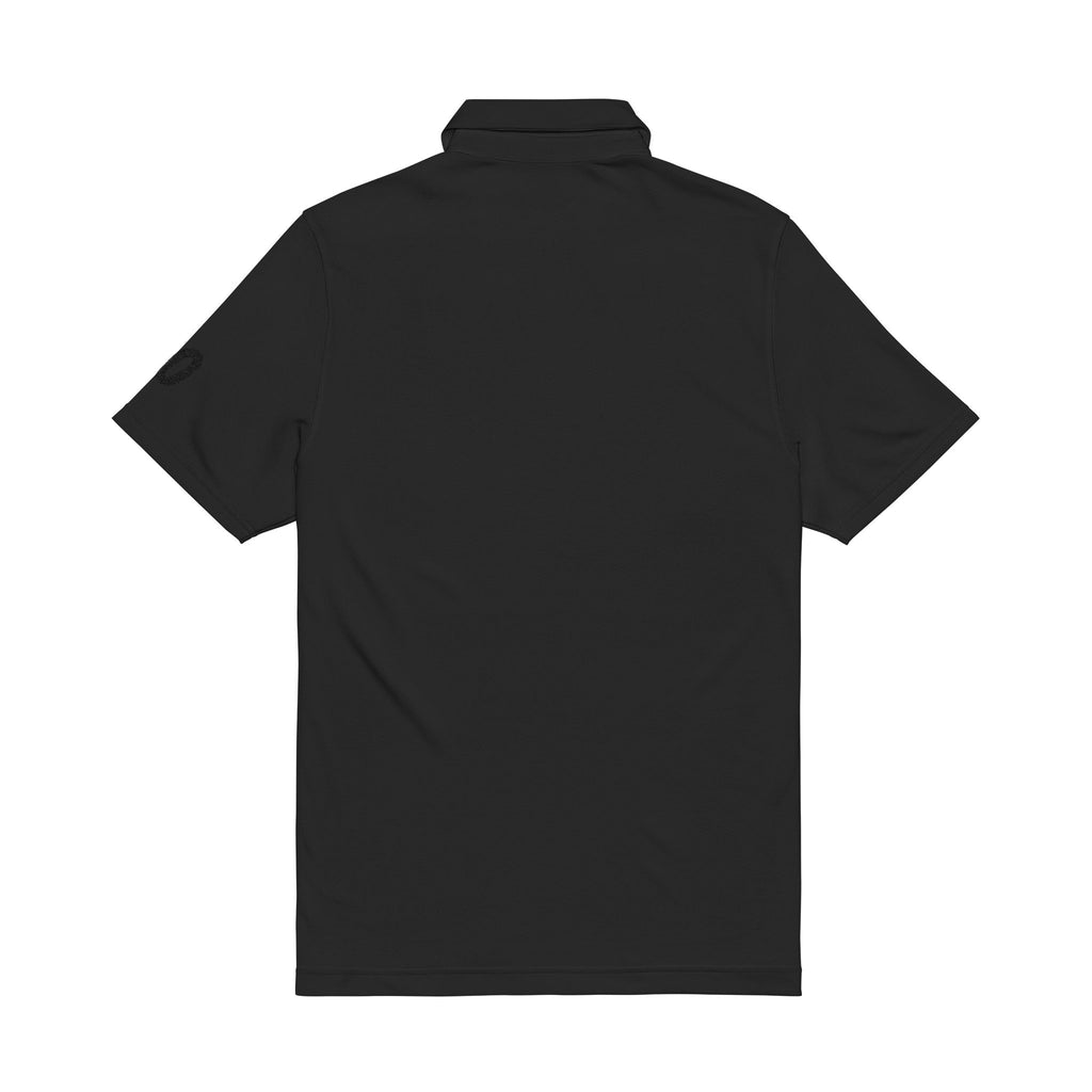 Embroidered Portrait Polo — White Performance Men’s Golf Shirt
