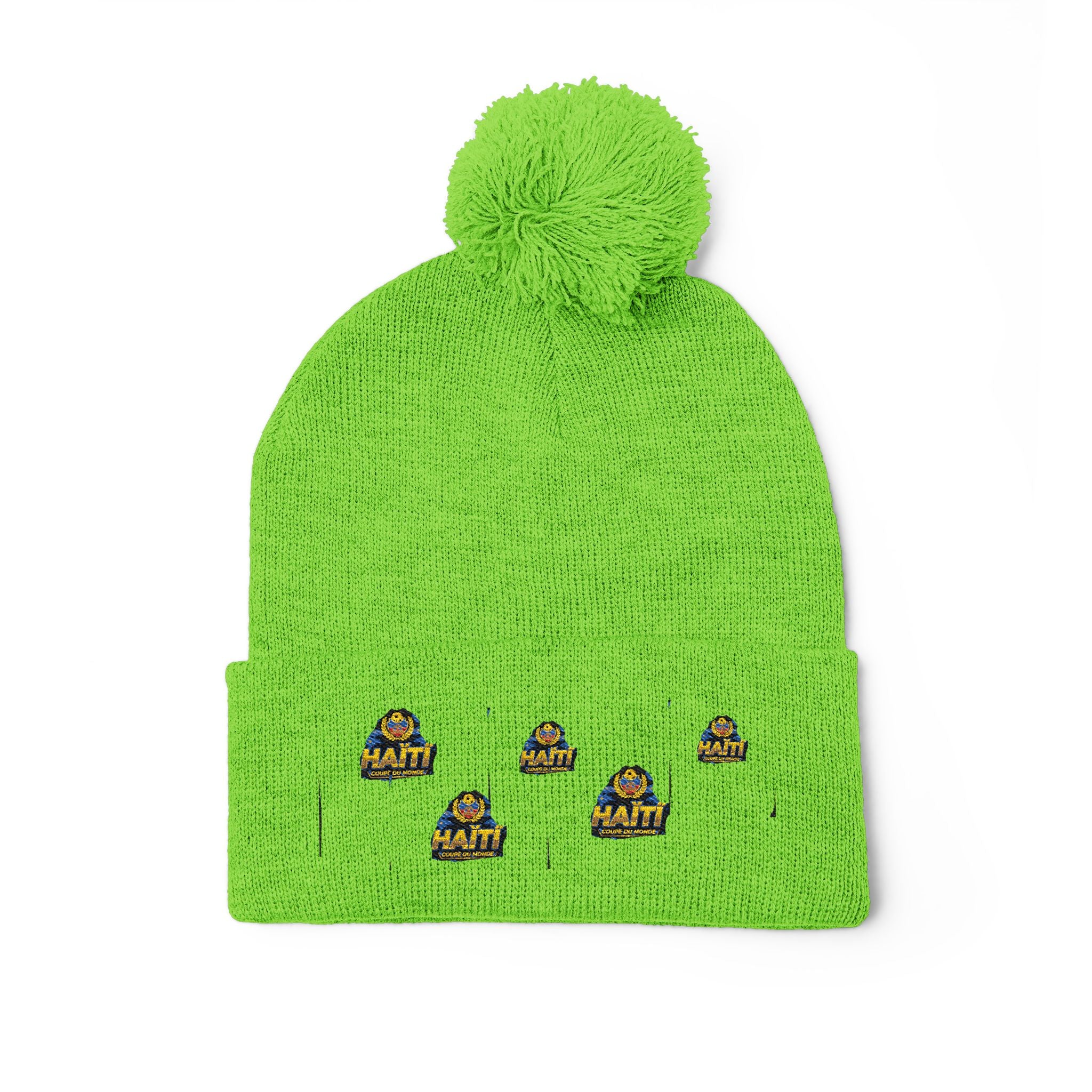 Embroidered Pom-Pom Beanie — Cute Mini Ducklings Knit Hat