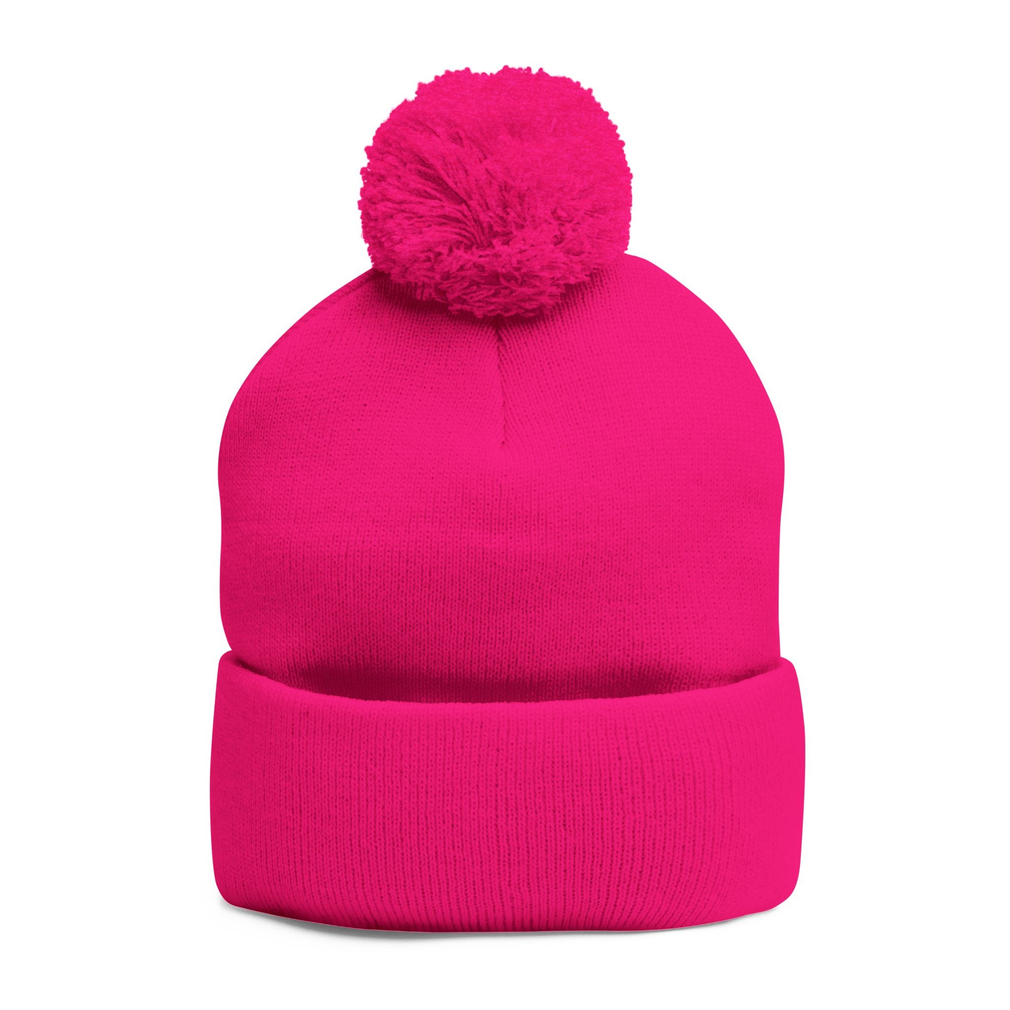 Embroidered Pom-Pom Beanie — Cute Mini Ducklings Knit Hat