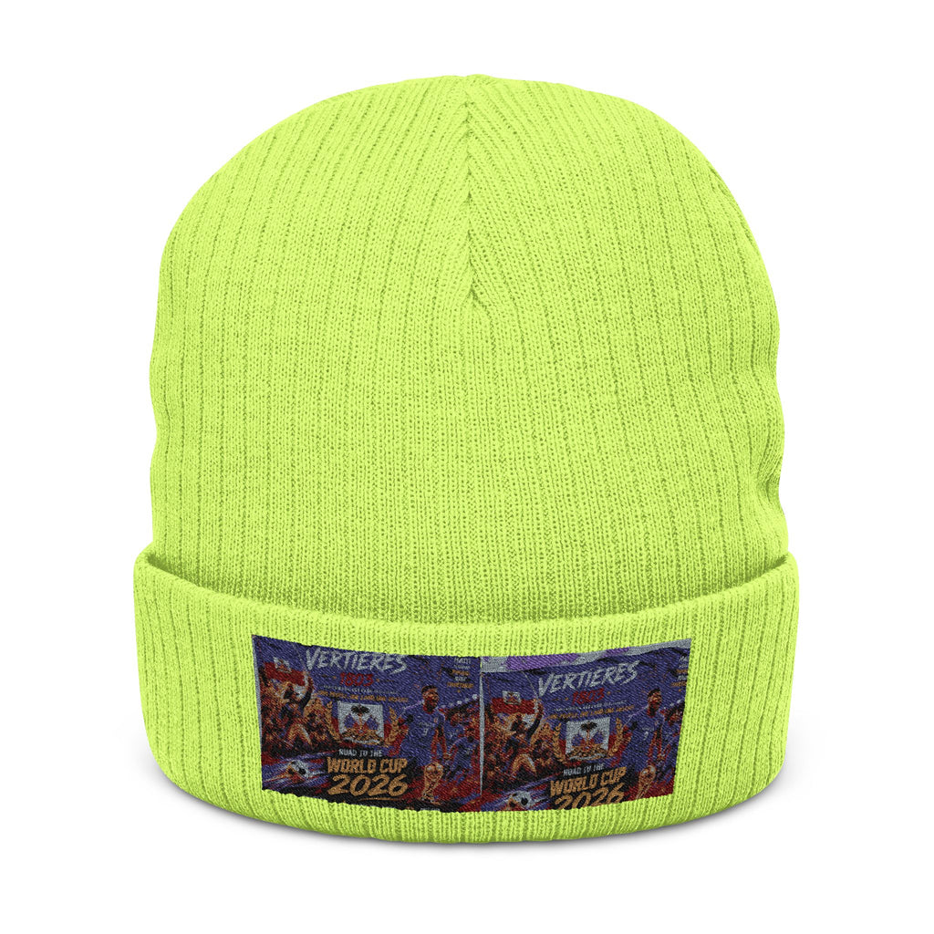 Embroidered Ribbed Knit Beanie — Vintage Pinball Arcade Patch