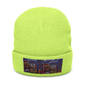 Embroidered Ribbed Knit Beanie — Vintage Pinball Arcade Patch