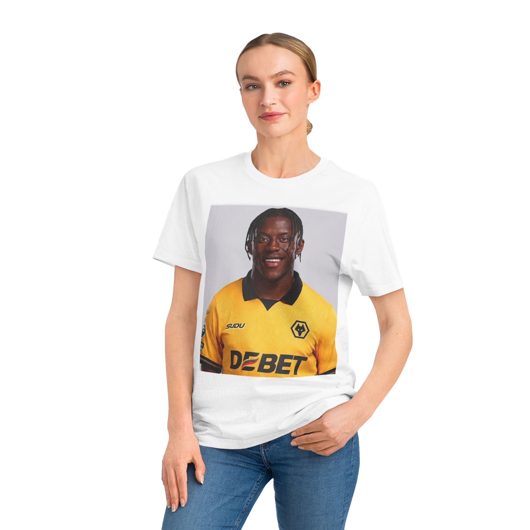 Wolves #10 Jersey Photo T-Shirt — Retro Football Player Portrait Tee