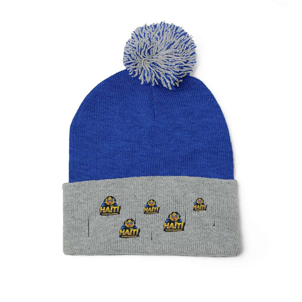 Embroidered Pom-Pom Beanie — Cute Mini Ducklings Knit Hat