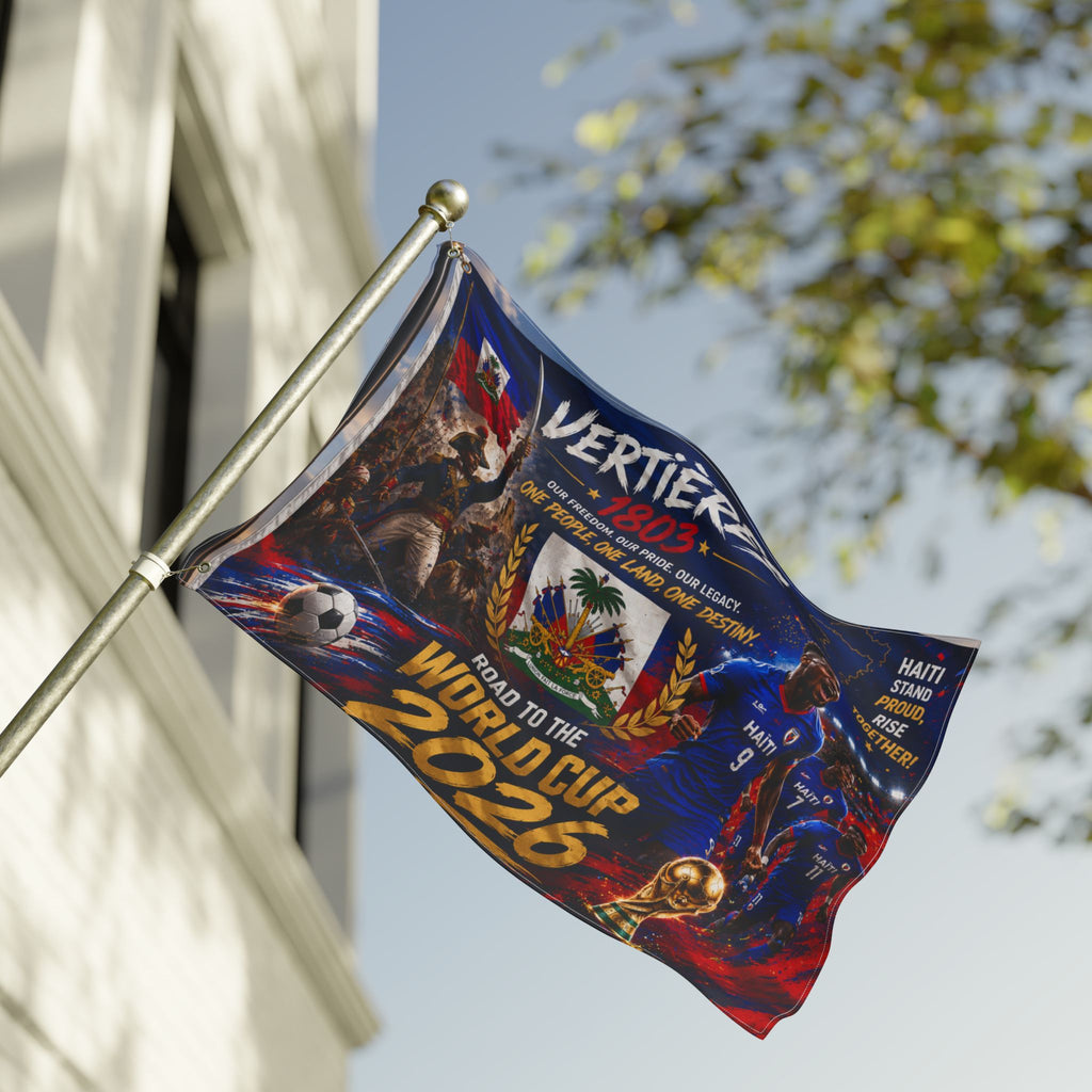 Haiti Vertières 1803 World Cup 2026 Double-Sided Flag — Road to the World Cup Support Banner