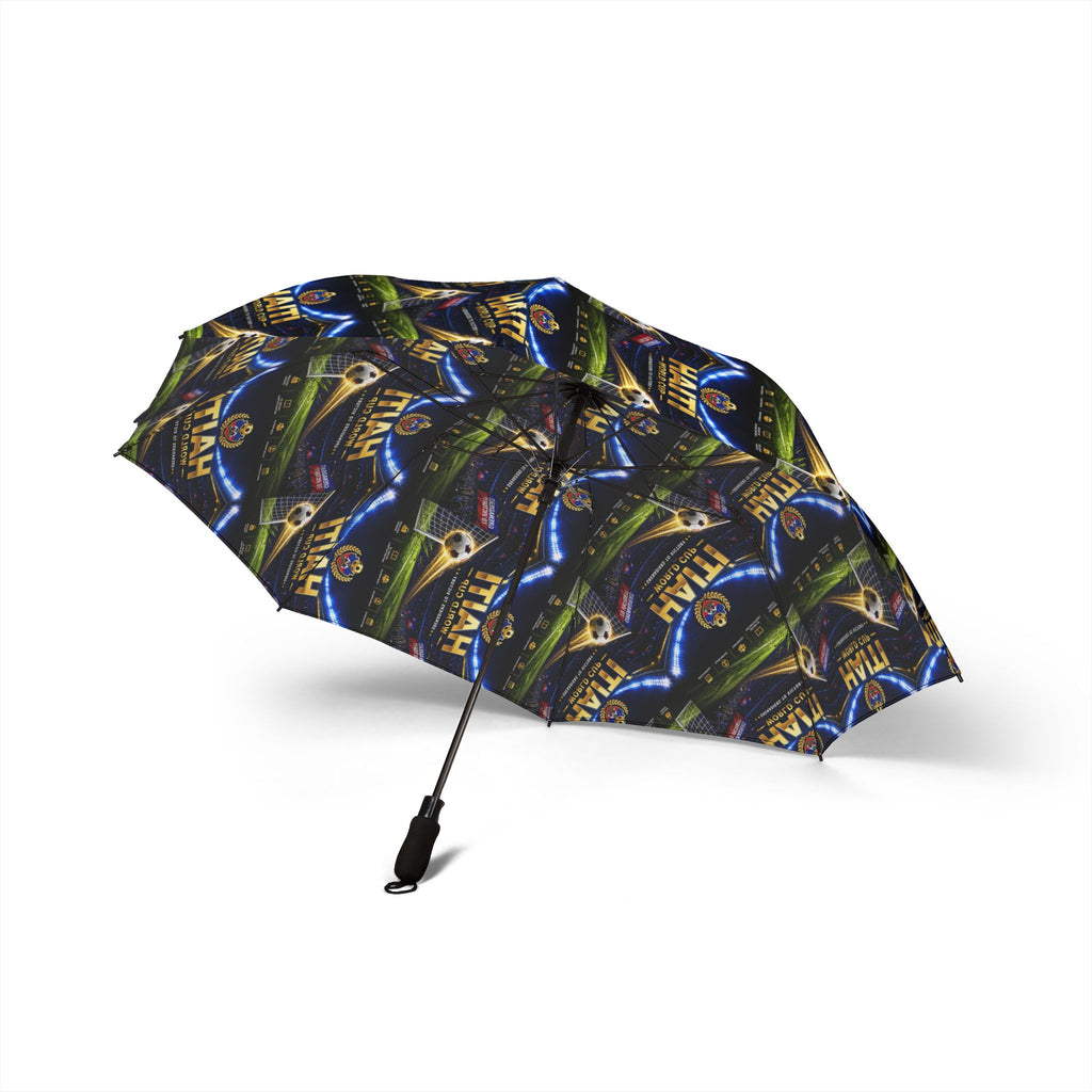 Compact Foldable Umbrella — Neon Hawaii Surf Pattern (Semi‑Automatic)