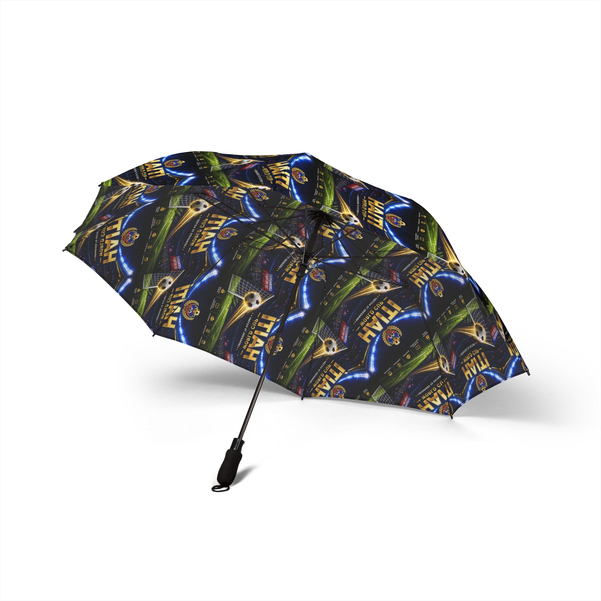 Compact Foldable Umbrella — Neon Hawaii Surf Pattern (Semi‑Automatic)