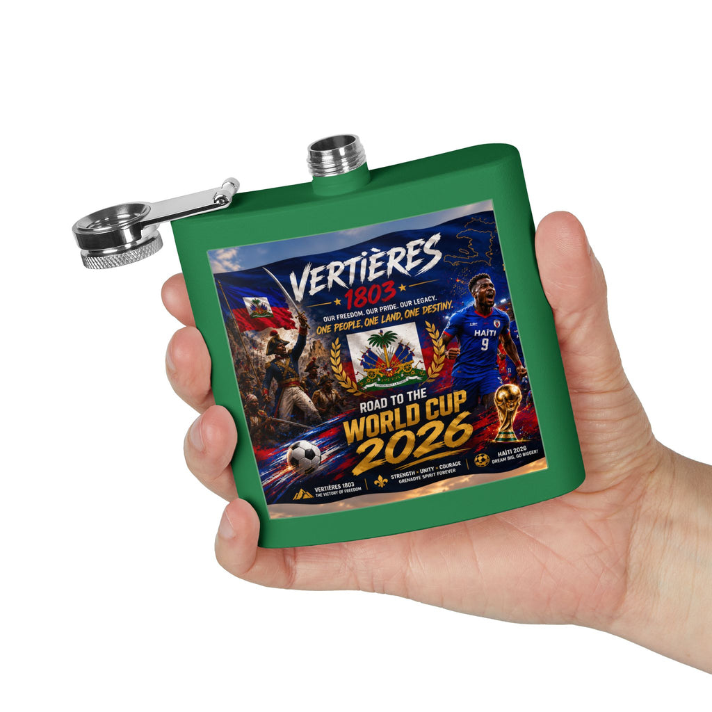 Flask — Haiti Vertières 1803 World Cup 2026 Tribute 6oz Stainless Steel