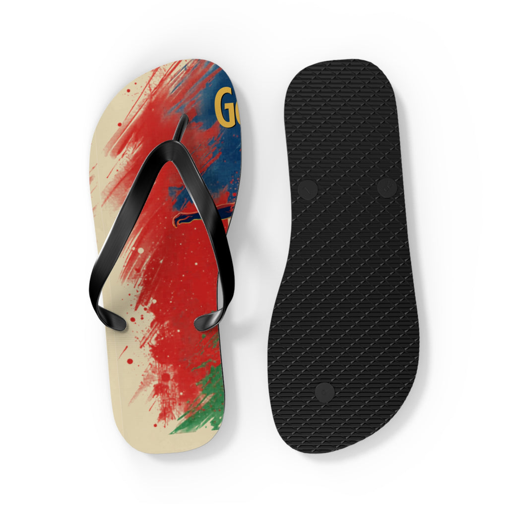Abstract Paint Splash Flip Flops — Colorful Summer Beach Sandals