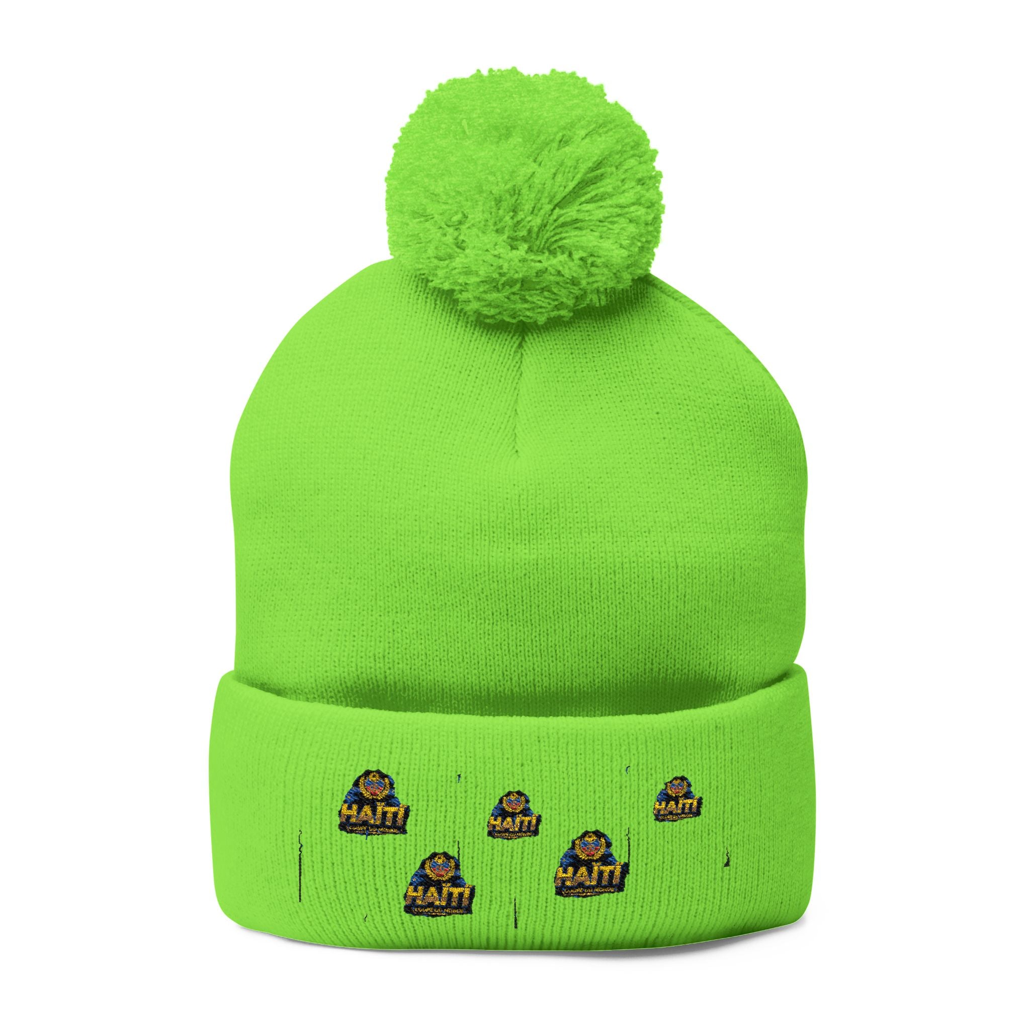 Embroidered Pom-Pom Beanie — Cute Mini Ducklings Knit Hat