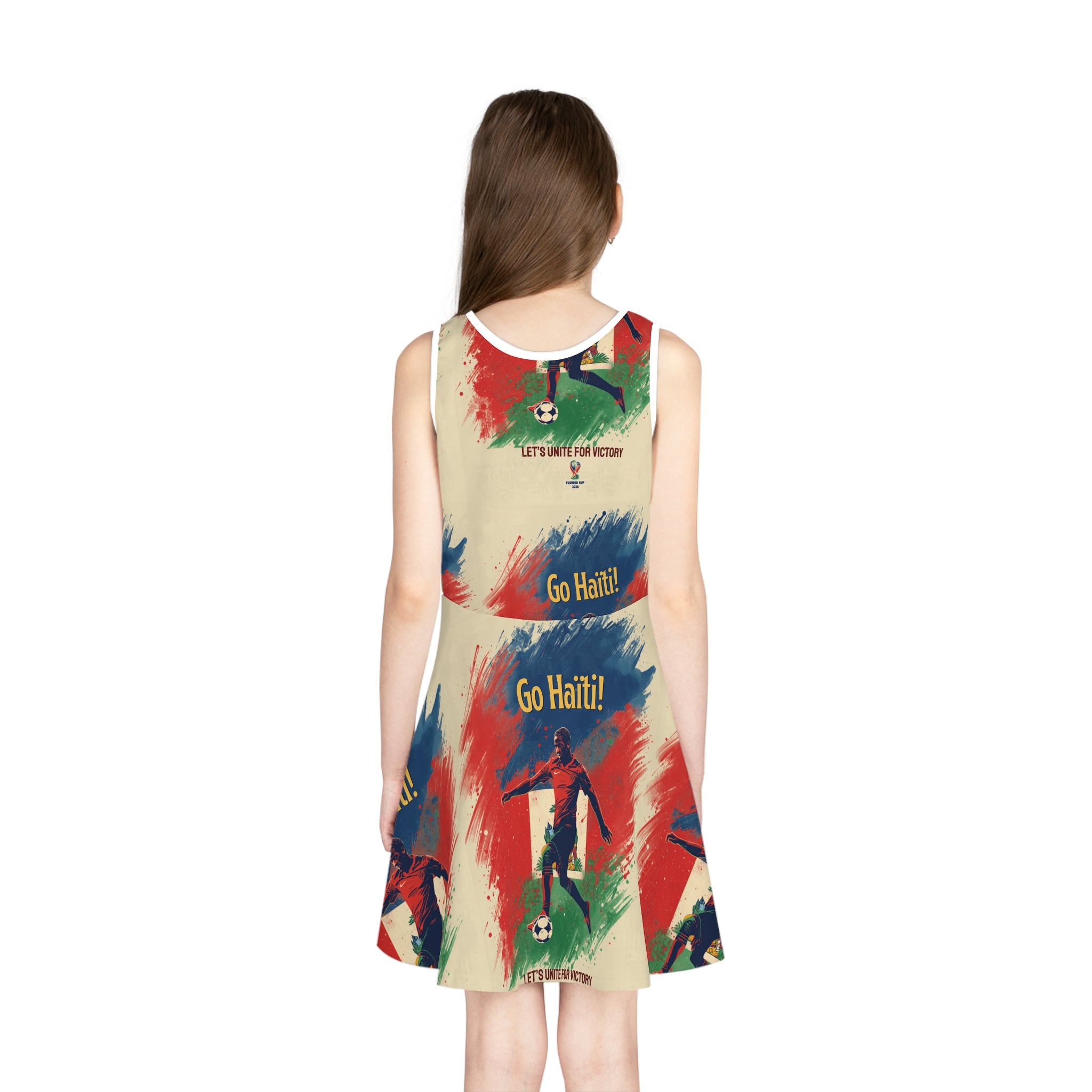 Girls' Sundress — 'Go Haiti!' Soccer Pride AOP Dress