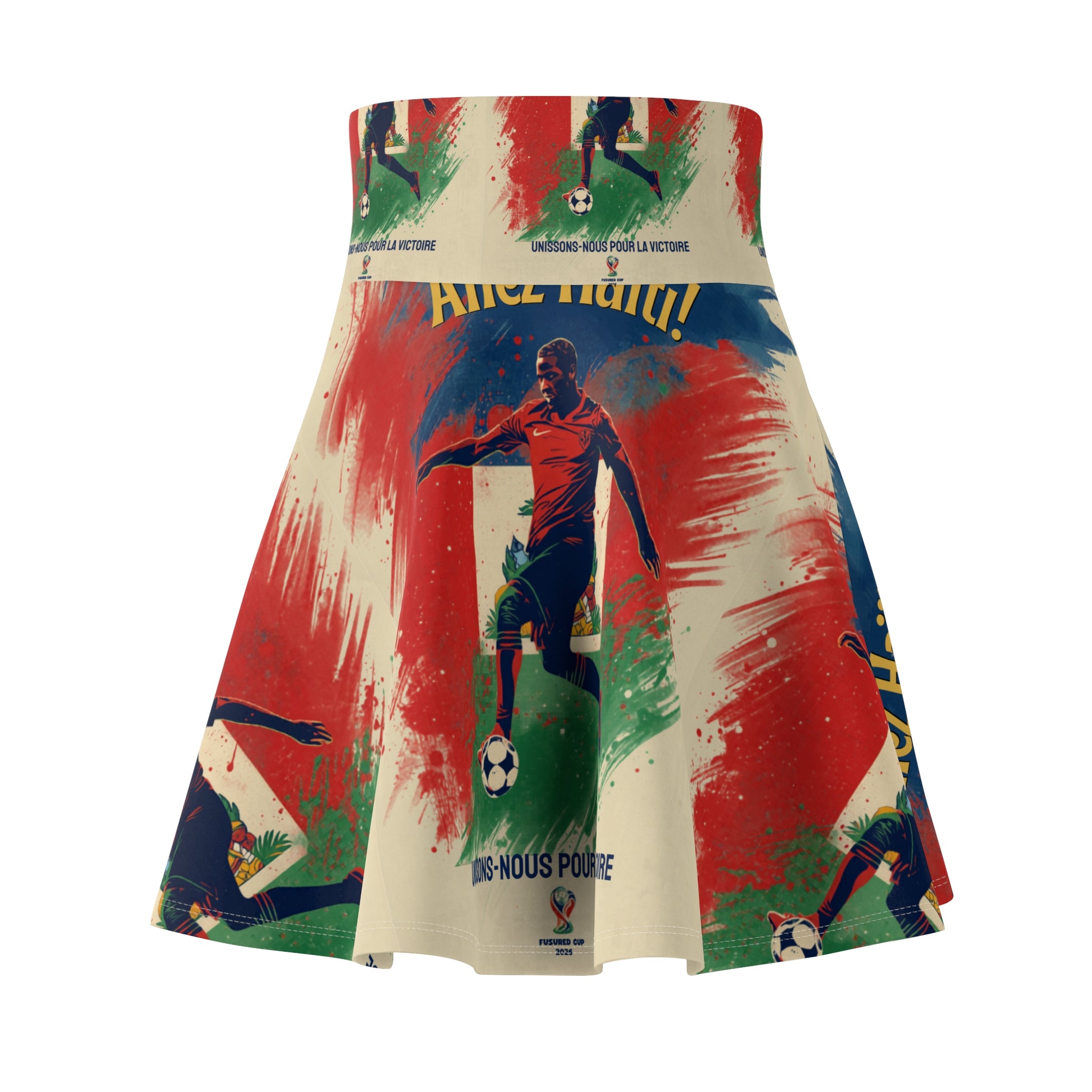 Vintage Soccer Player Skater Skirt — Retro World Cup Football Print