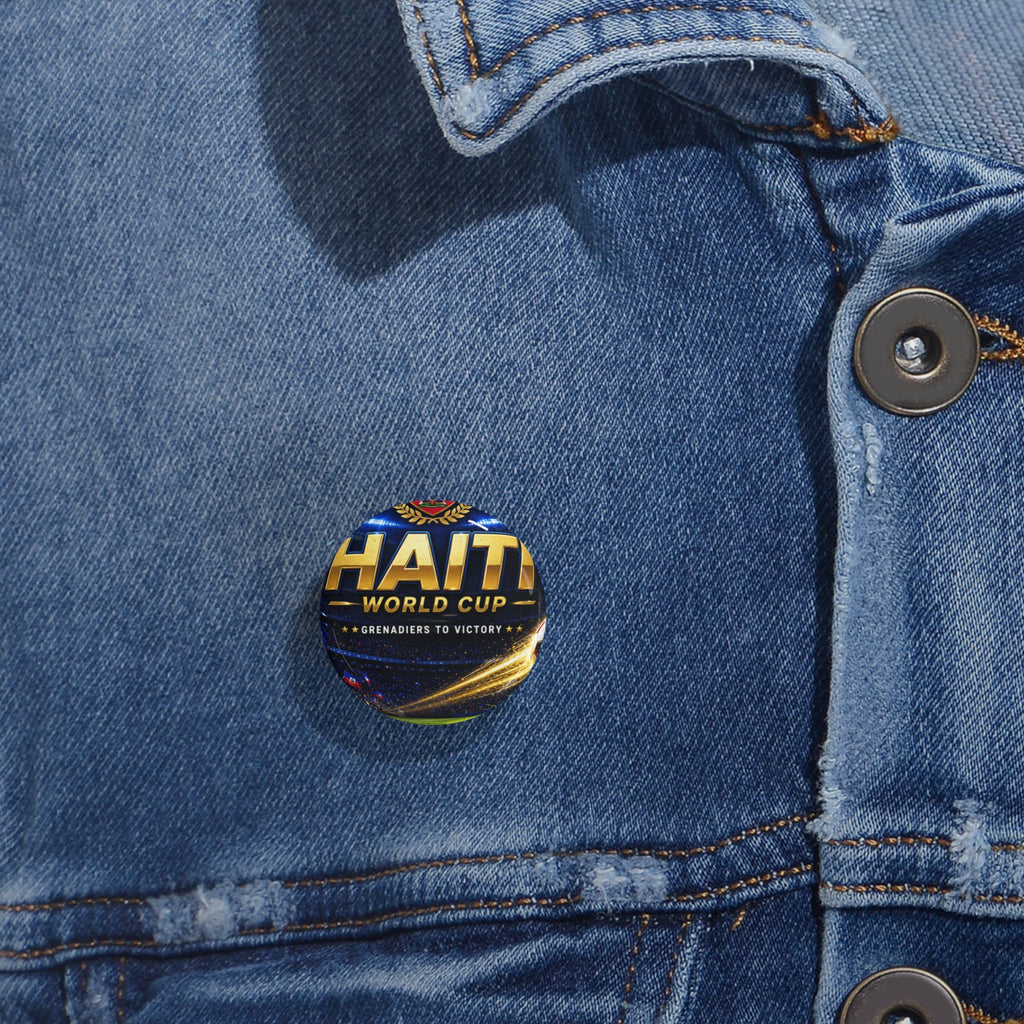 Haiti World Cup Round Pin — Soccer Supporter Button