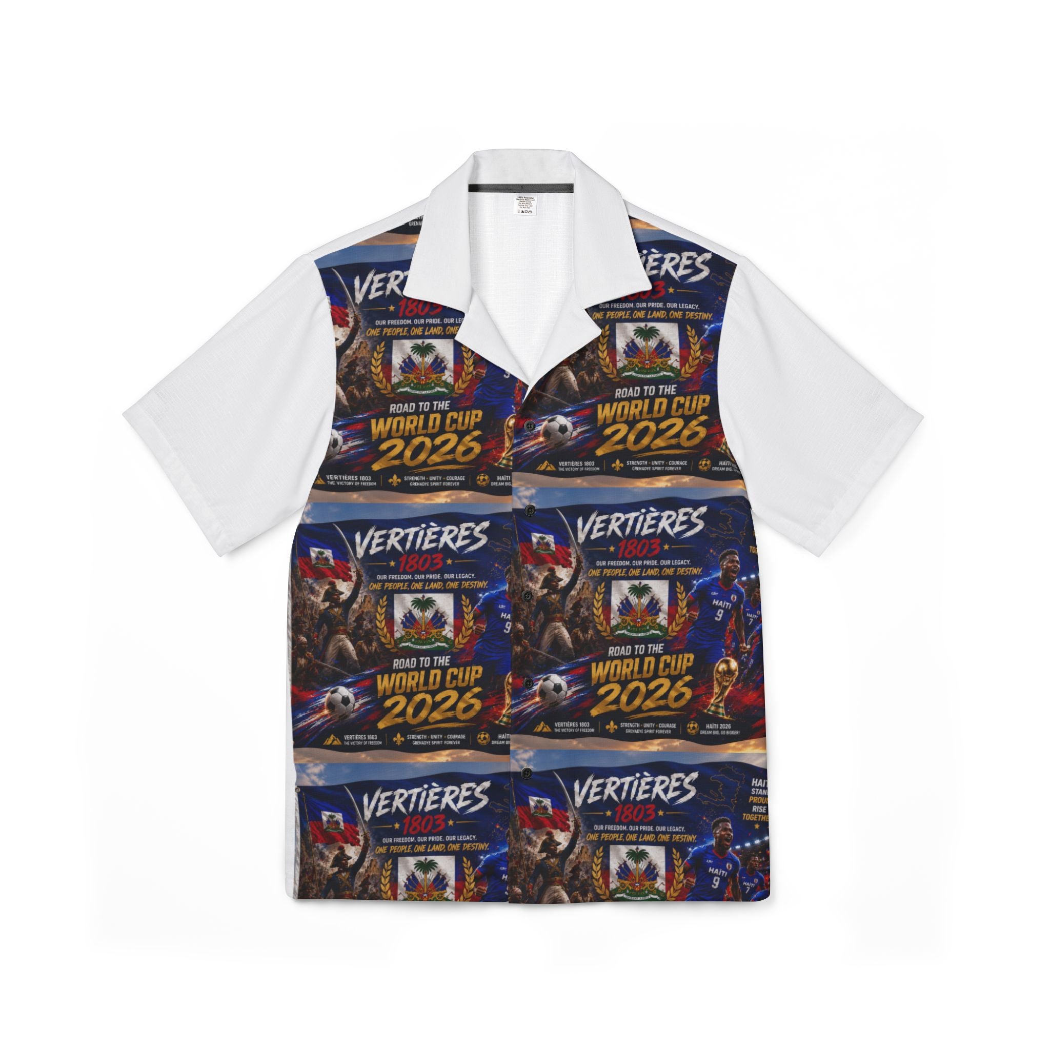 Men's Hawaiian Camp Shirt – 2026 World Cup Vertières Soccer Print