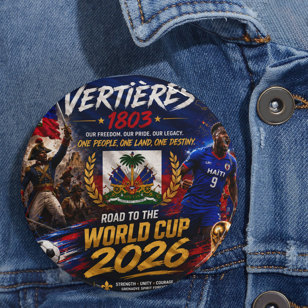 Haiti World Cup 2022 Round Pin – 'Road to the World Cup' Flag Button