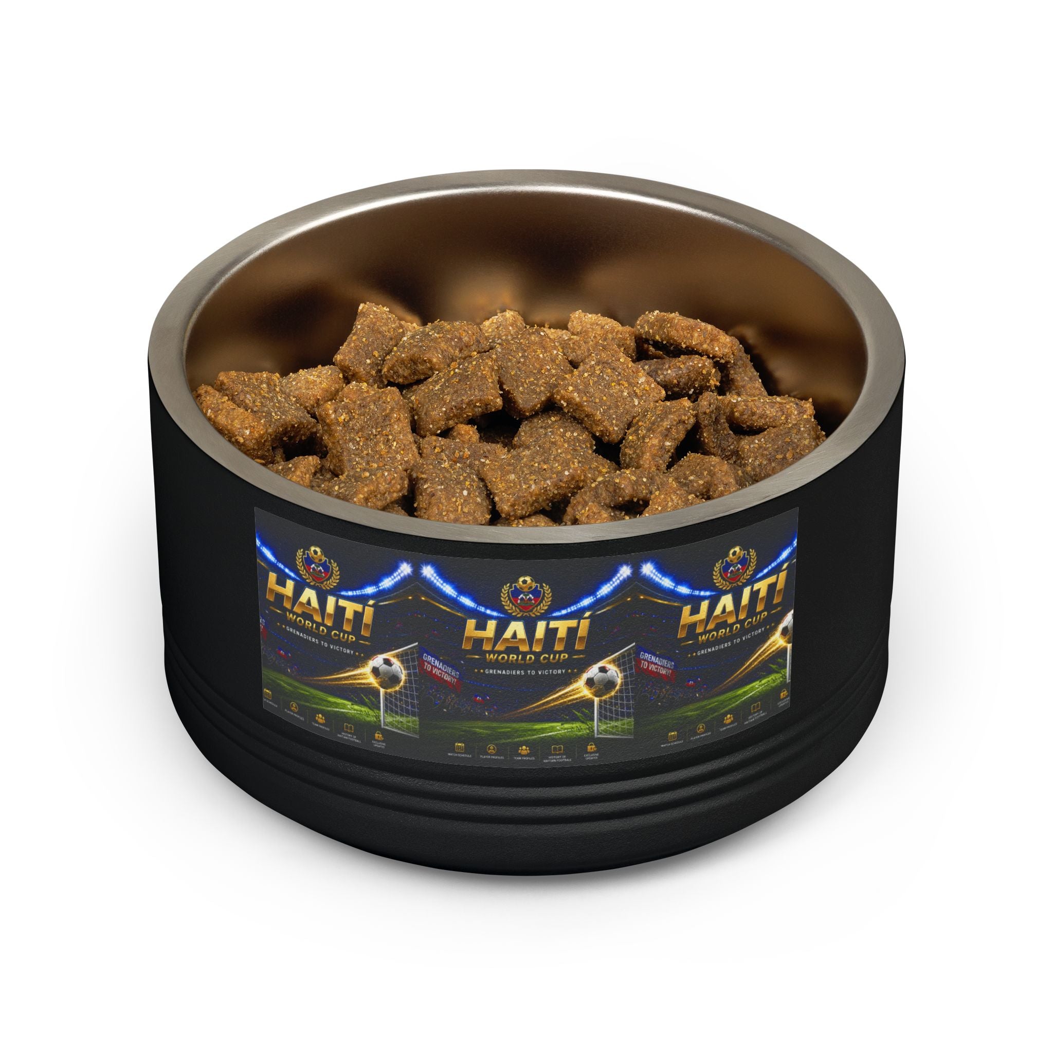 Haiti Football Crest Pet Bowl — 18oz Stainless Dog & Cat Dish