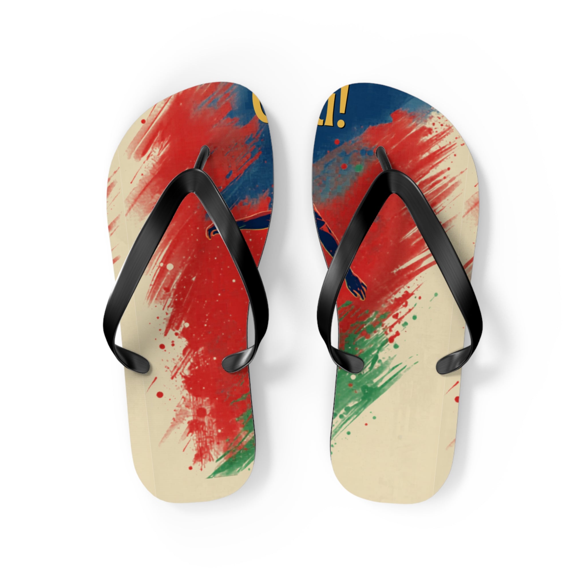 Abstract Paint Splash Flip Flops — Colorful Summer Beach Sandals