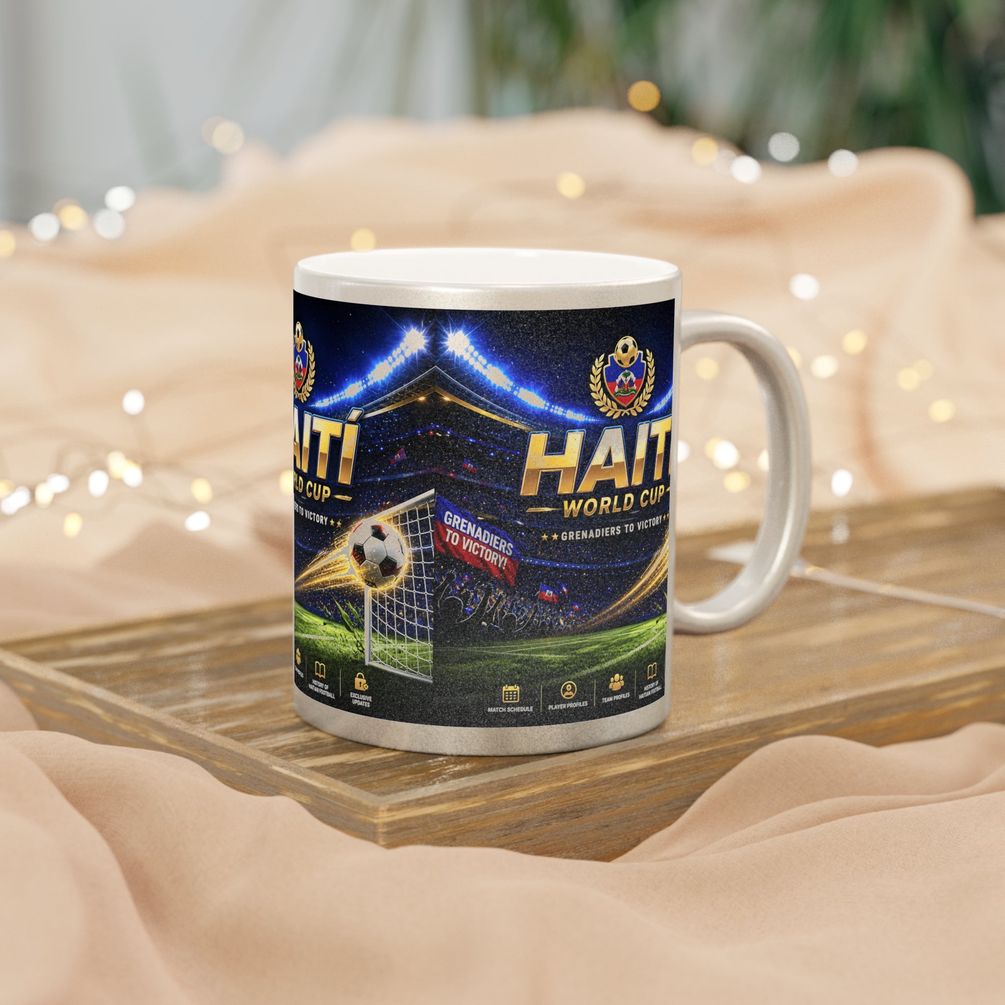 Haiti World Cup Metallic Mug — Soccer Fan Coffee Cup