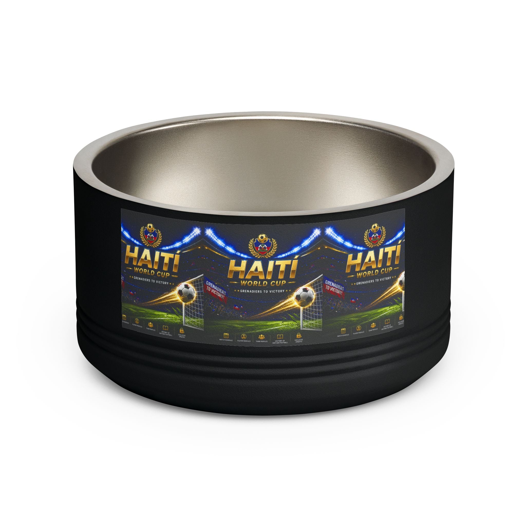 Haiti Football Crest Pet Bowl — 18oz Stainless Dog & Cat Dish