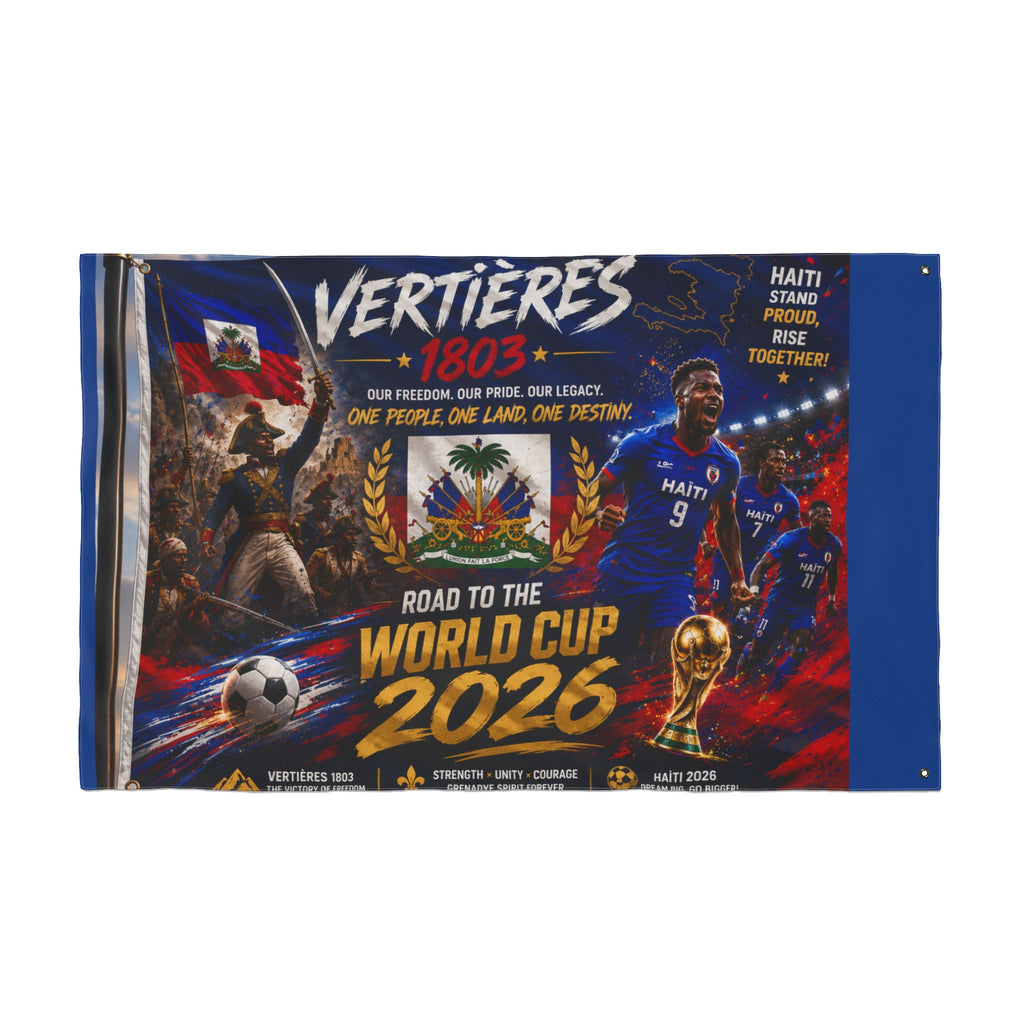 Haiti World Cup 2026 Double-Sided Flag – Vertières 1803 Soccer Tribute