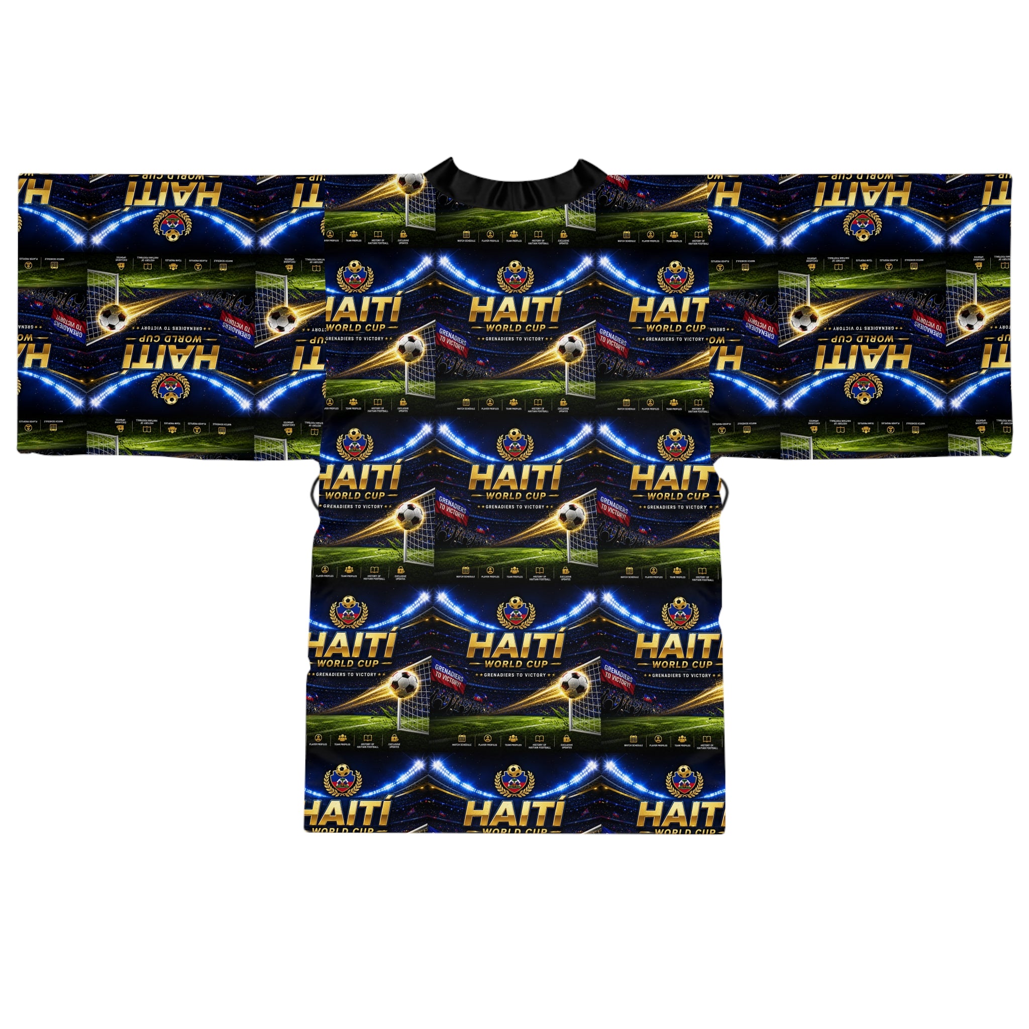 Haiti Flag Pattern Kimono Robe — All-Over Print Long Sleeve