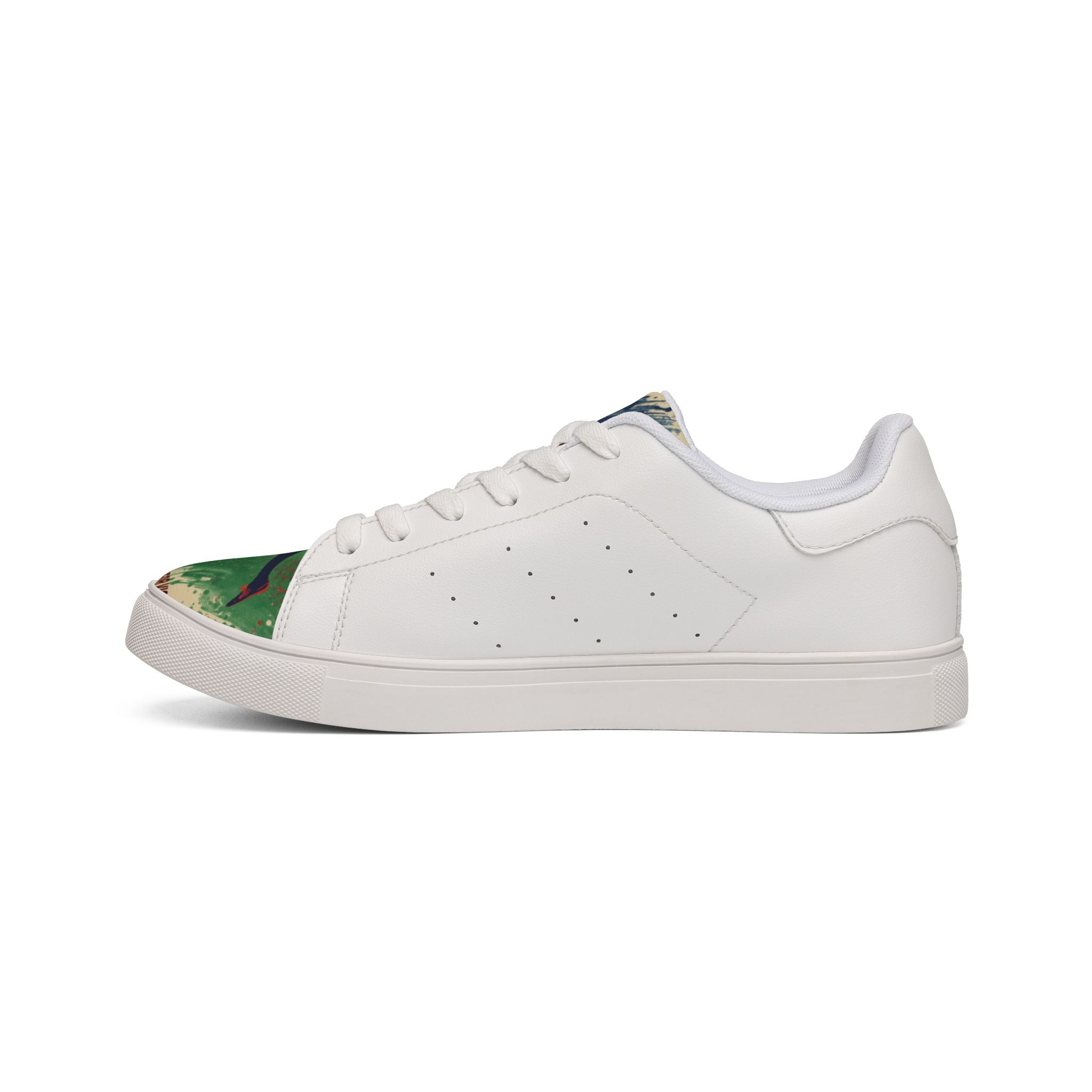 Soccer Retro Graphic Leather Sneakers — "Go Hail!" Low-Top Men's Shoes