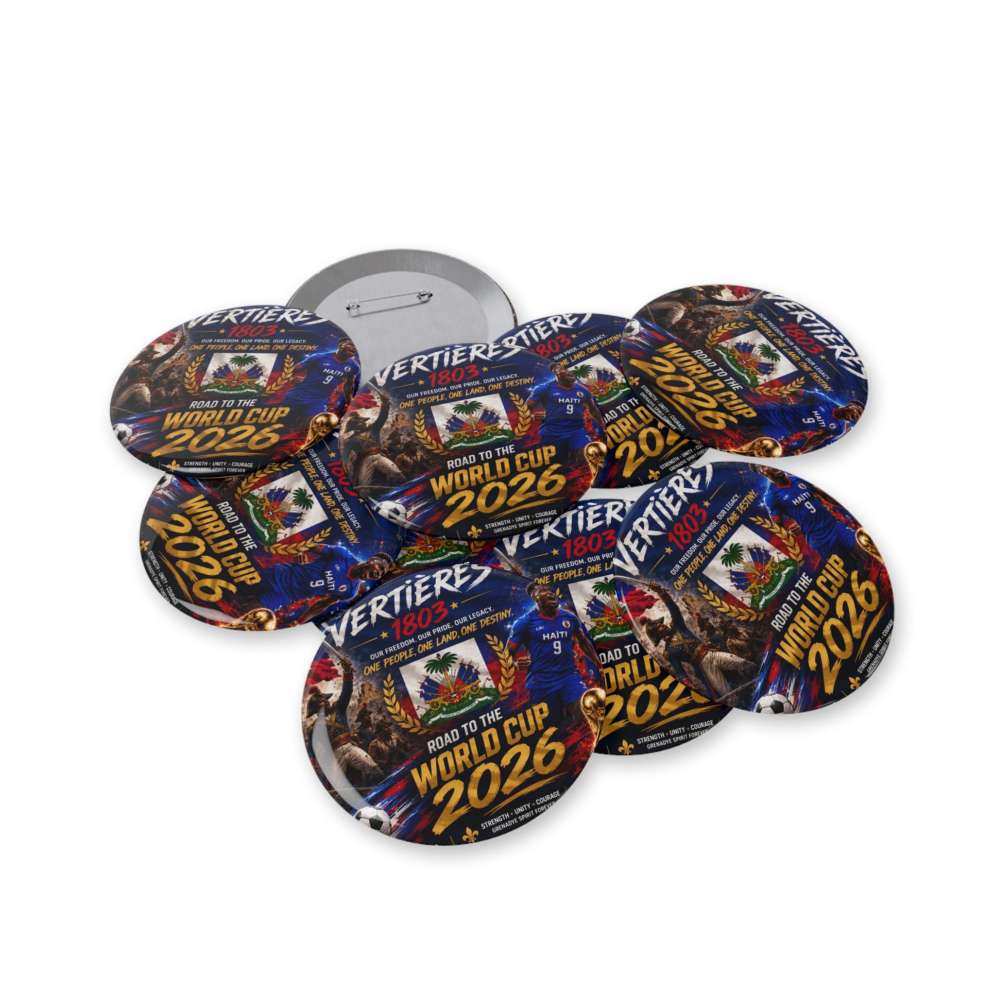 Haiti World Cup 2022 Round Pin – 'Road to the World Cup' Flag Button