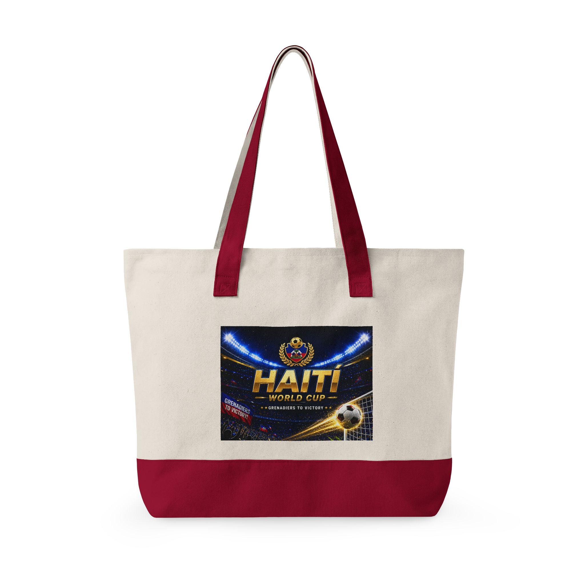 Haiti Football World Cup Canvas Tote Bag — Zippered Beach & Travel Tote