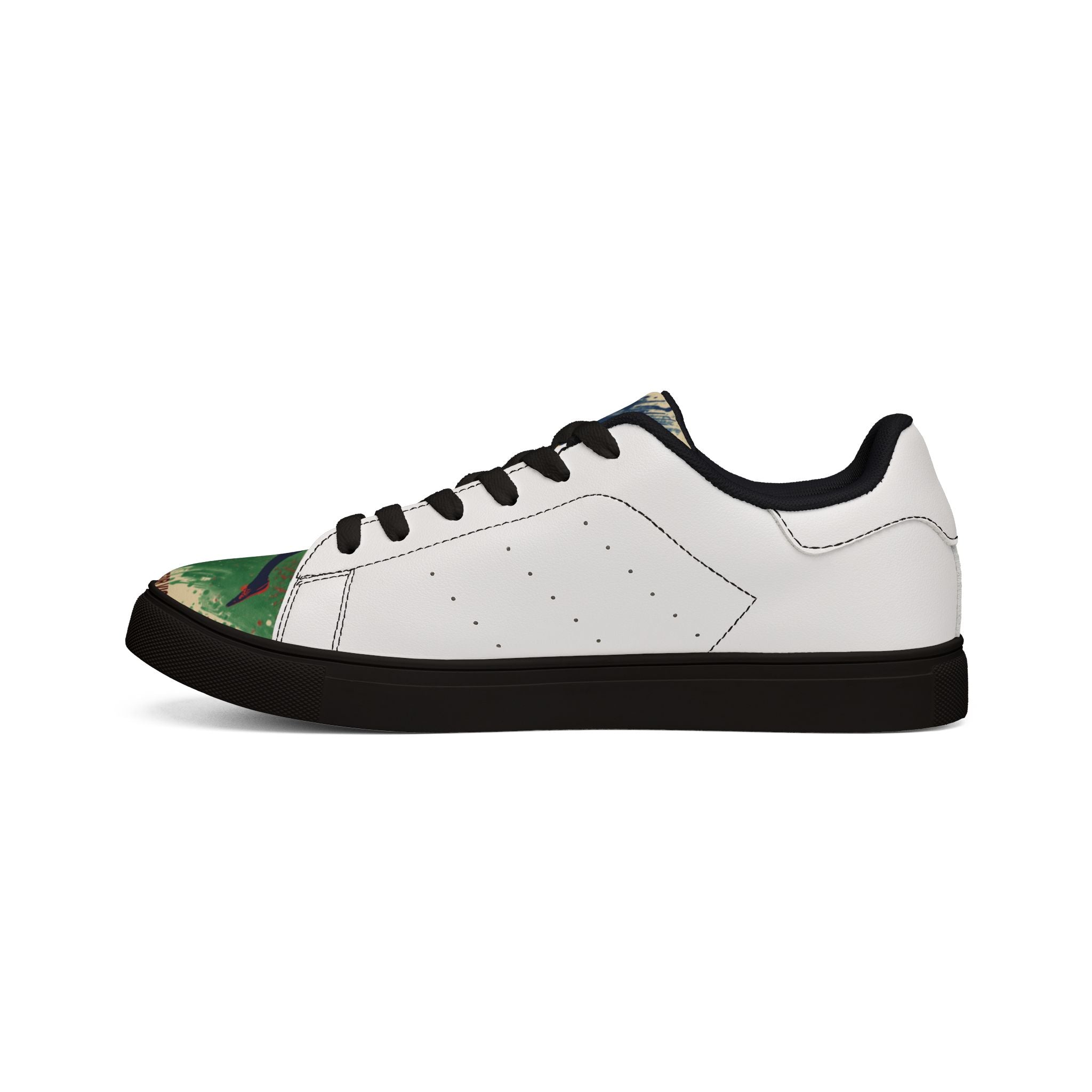 Soccer Retro Graphic Leather Sneakers — "Go Hail!" Low-Top Men's Shoes
