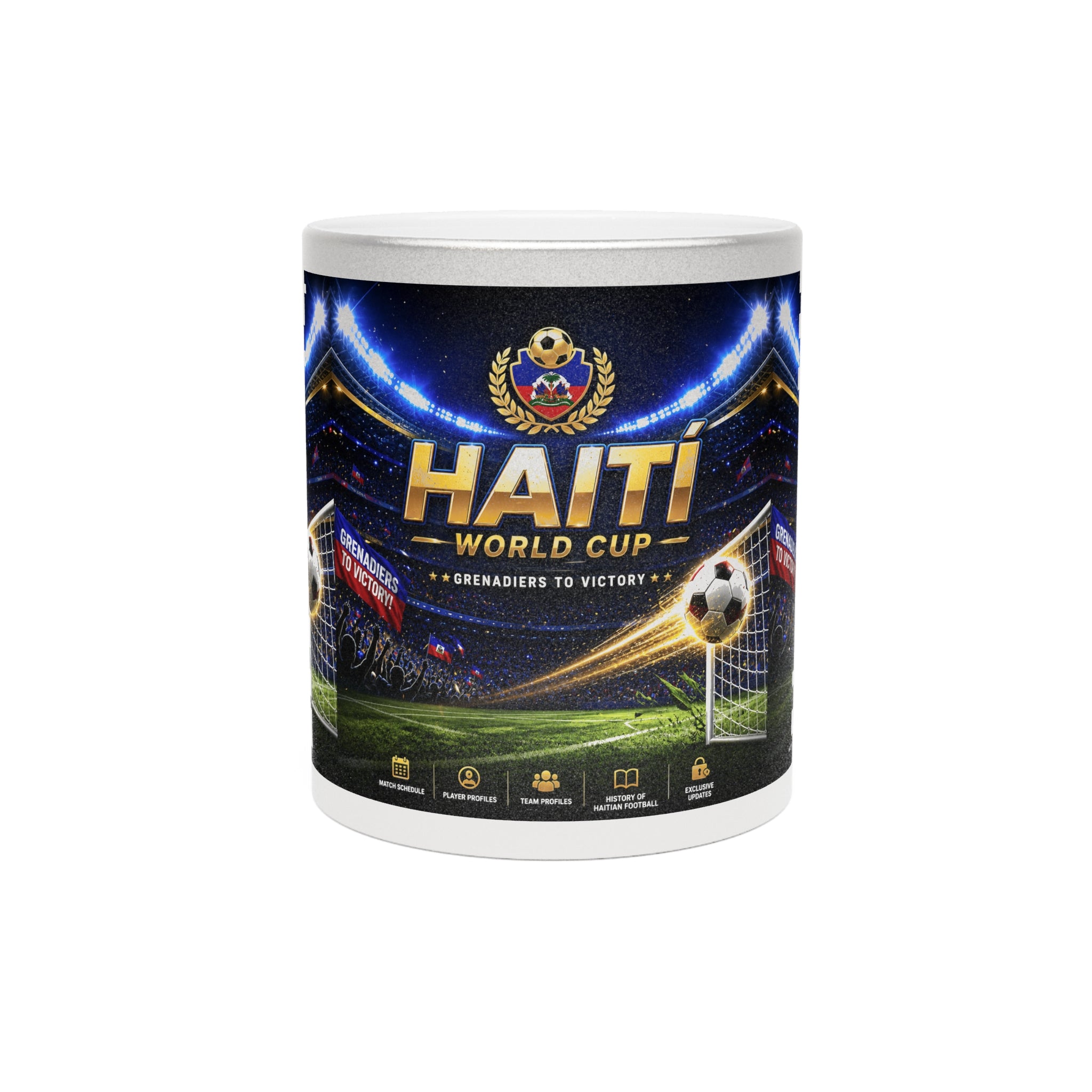 Haiti World Cup Metallic Mug — Soccer Fan Coffee Cup