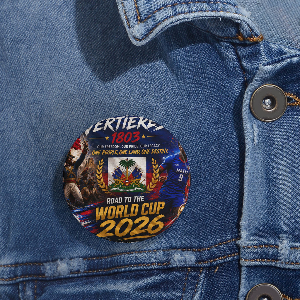 Haiti World Cup 2022 Round Pin – 'Road to the World Cup' Flag Button