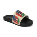 Slide Sandals — Retro Surf Graphic “Go Higher” Beach Slides