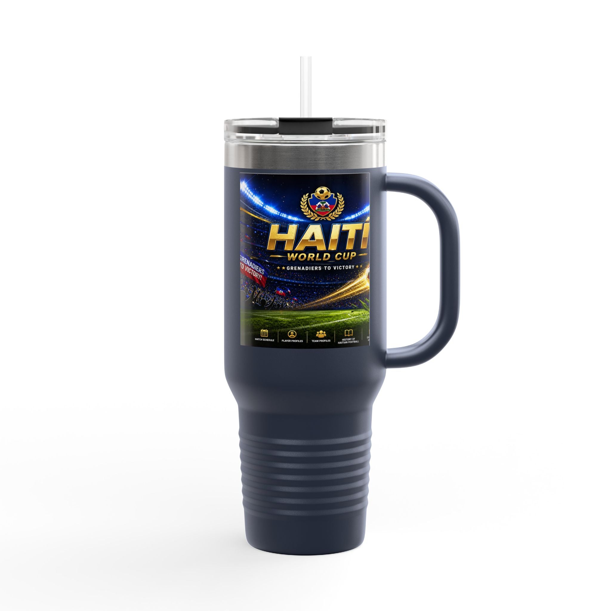Haiti World Cup 40oz Insulated Travel Mug — Sports Fan Tumbler