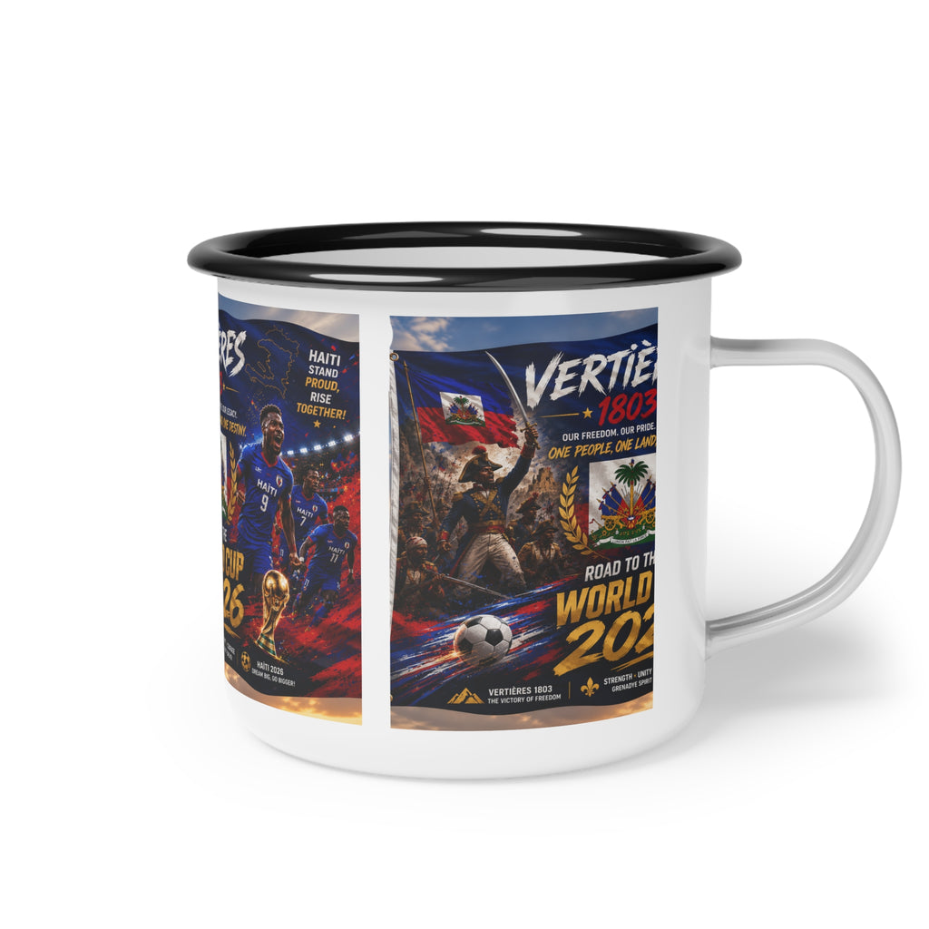 Enamel Camp Cup — Haiti 'Vertières 1803' World Cup 2026 Commemorative Mug