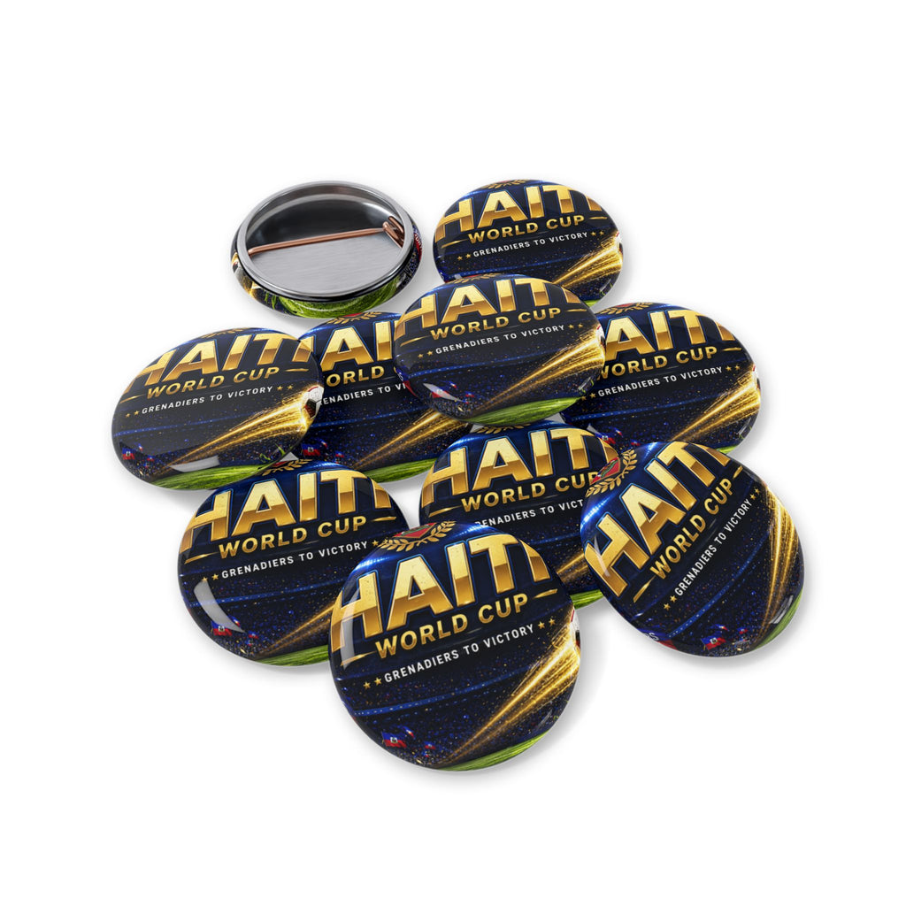 Haiti World Cup Round Pin — Soccer Supporter Button