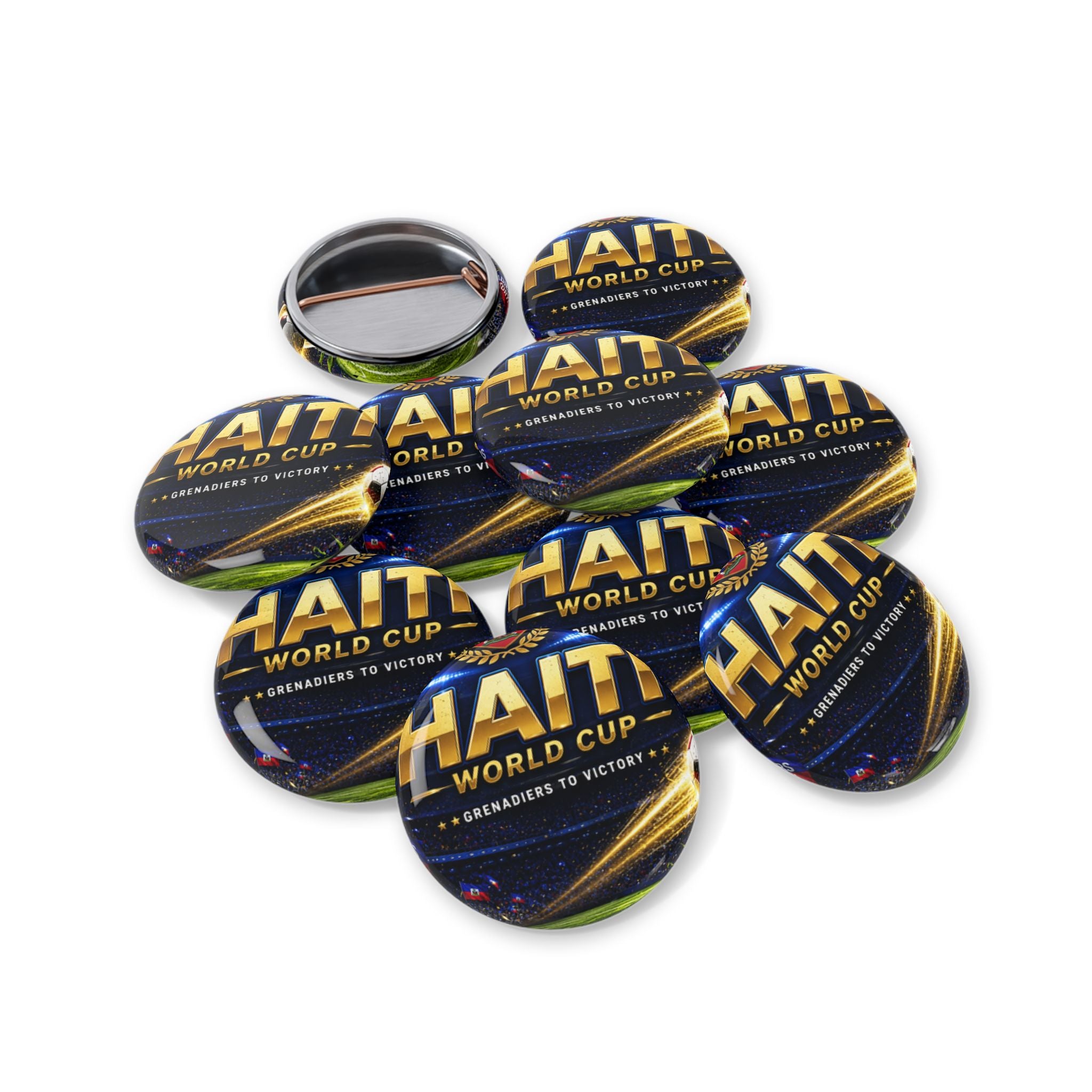 Haiti World Cup Round Pin — Soccer Supporter Button
