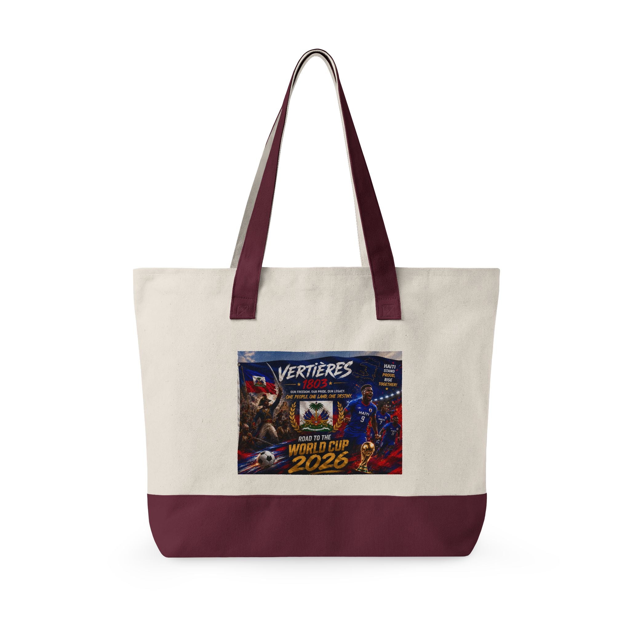 Canvas Tote Bag — Vertières World Cup 2026 Graphic Zippered Tote