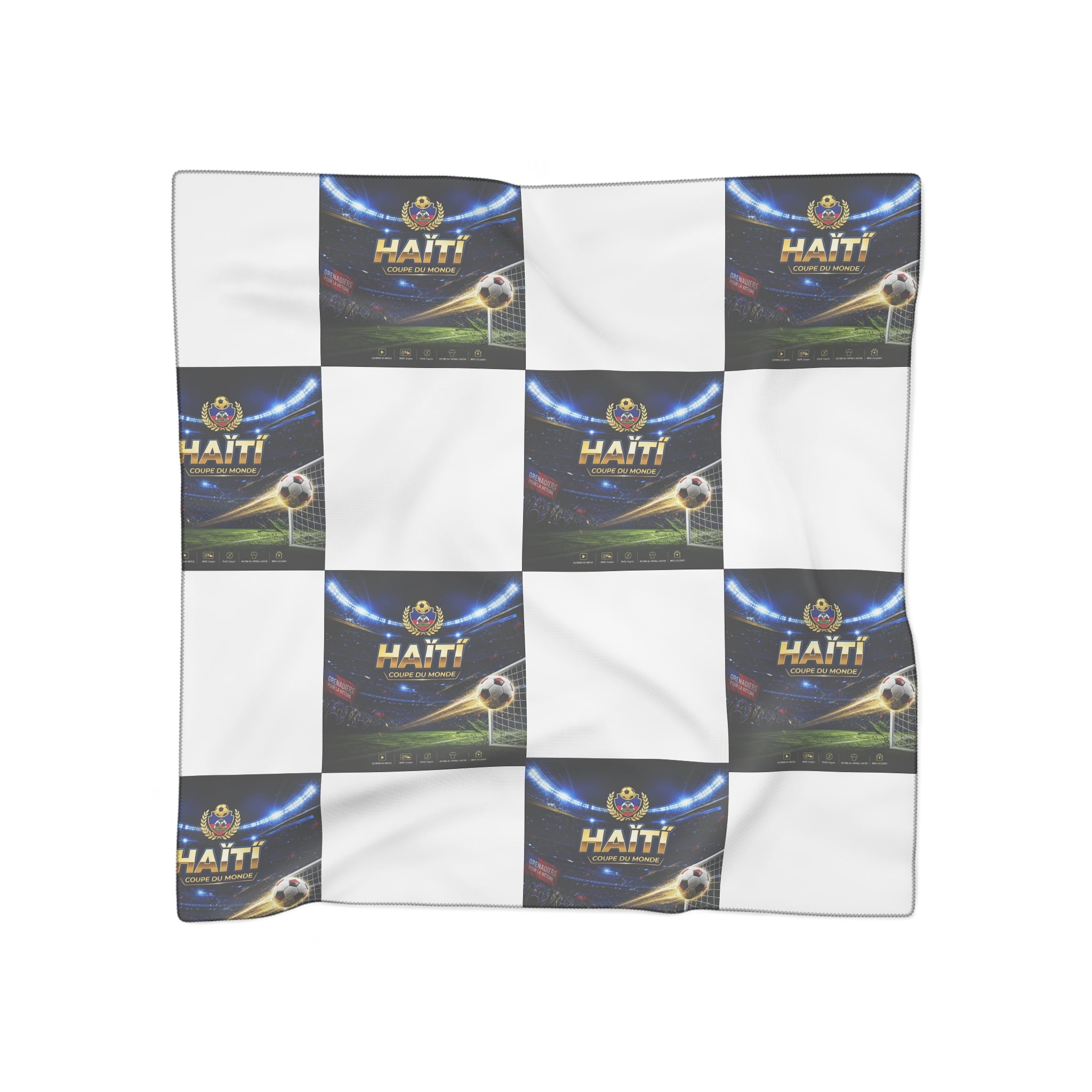 Haiti Soccer Scarf - Lightweight Poly Fashion Scarf