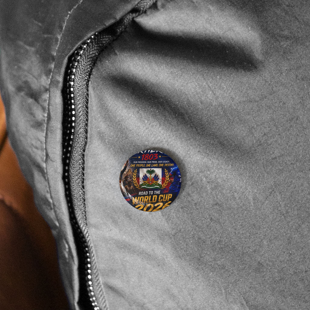 Haiti World Cup 2022 Round Pin – 'Road to the World Cup' Flag Button