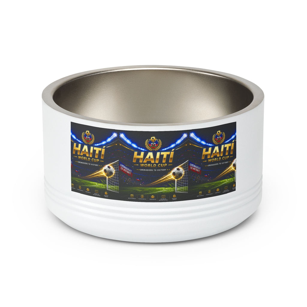 Haiti Football Crest Pet Bowl — 18oz Stainless Dog & Cat Dish