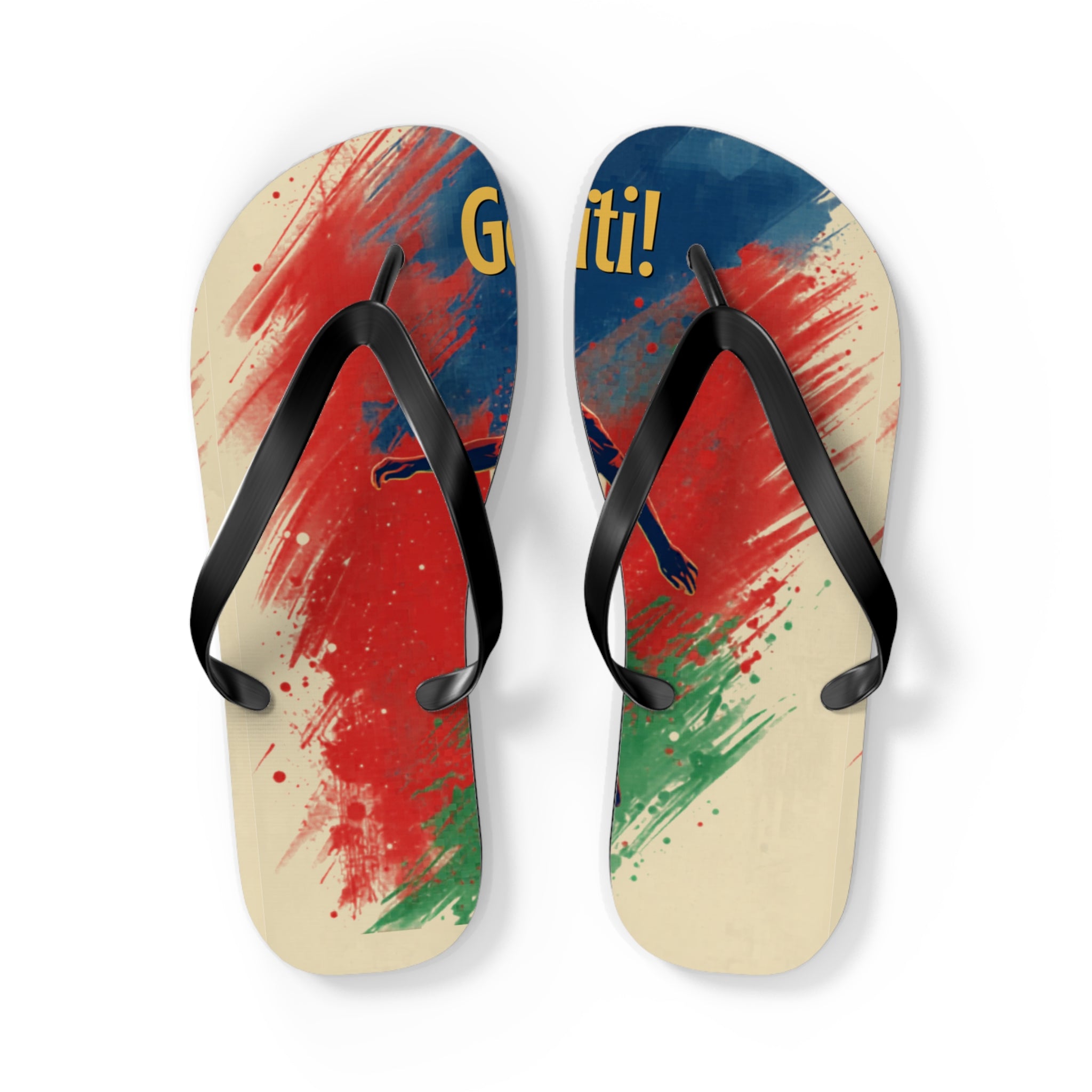 Abstract Paint Splash Flip Flops — Colorful Summer Beach Sandals