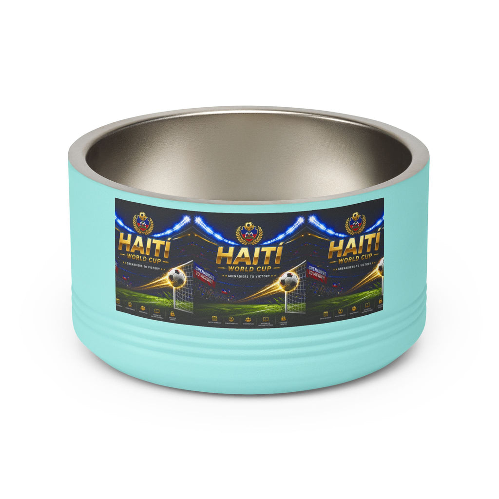 Haiti Football Crest Pet Bowl — 18oz Stainless Dog & Cat Dish