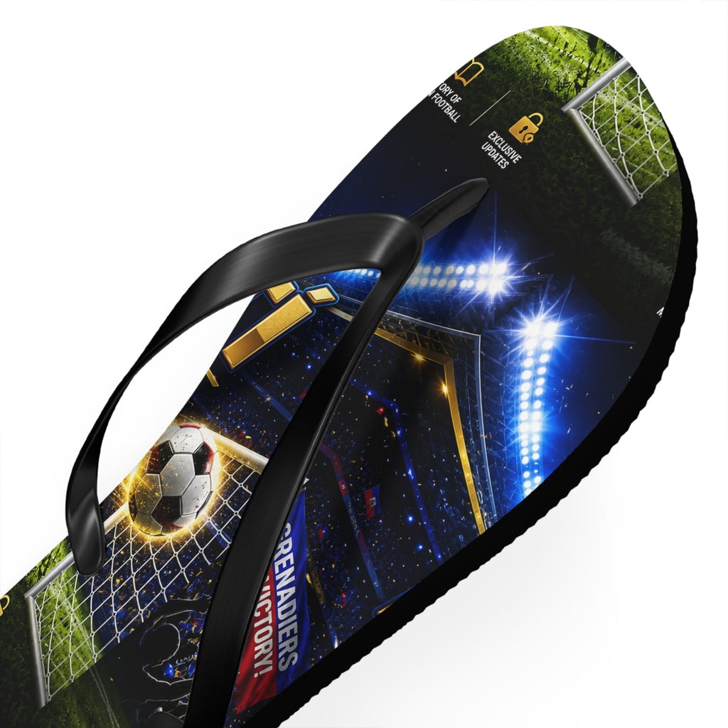 Soccer Stadium Flip Flops - Goal Night Match Design