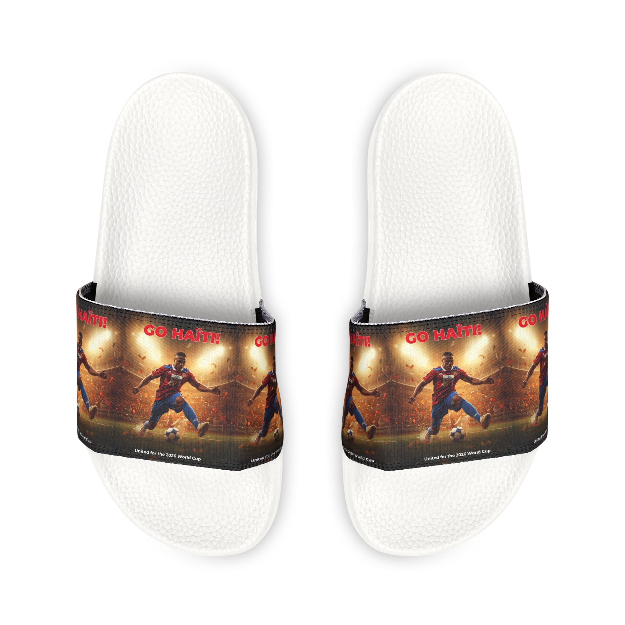 Removable-Strap Slide Sandals with Nightscape Graphic