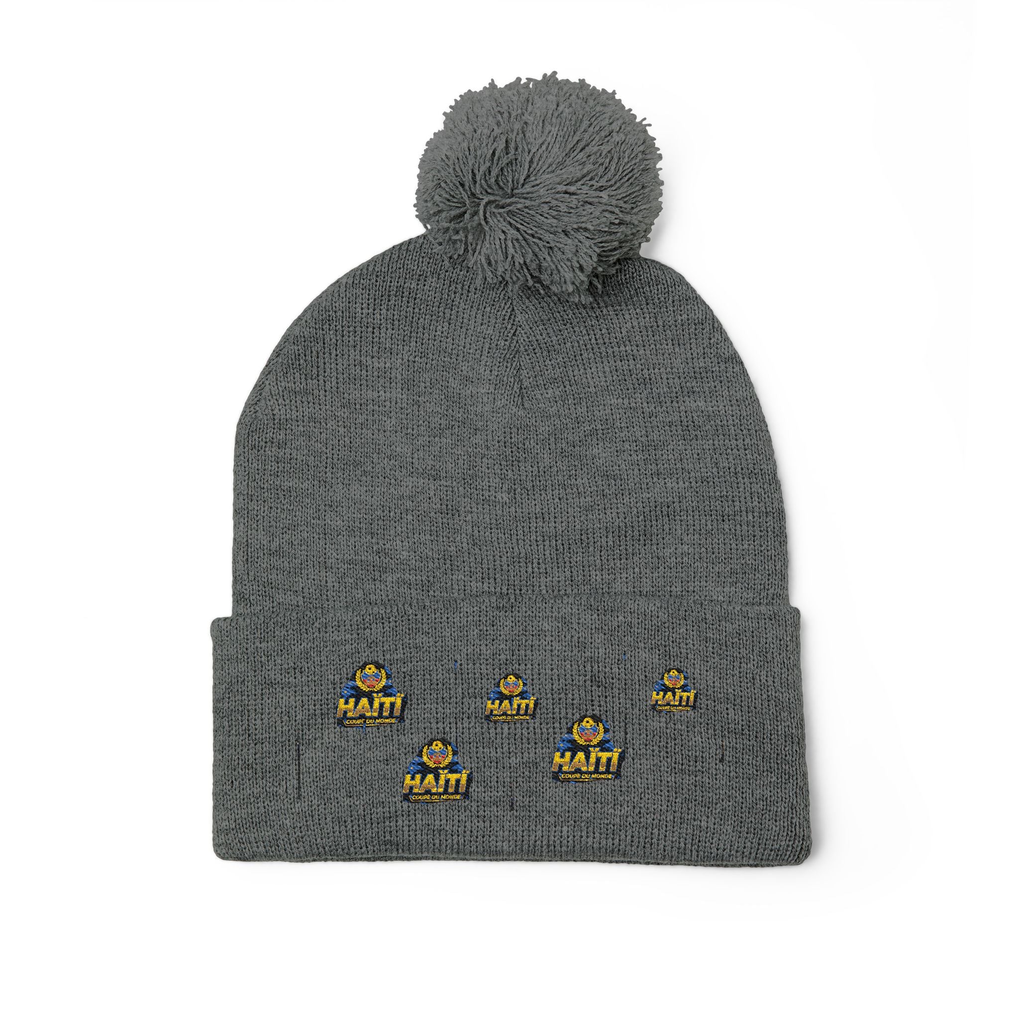 Embroidered Pom-Pom Beanie — Cute Mini Ducklings Knit Hat