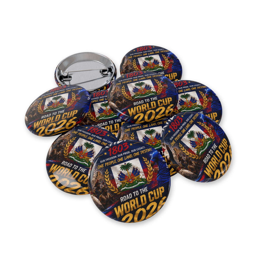 Haiti World Cup 2022 Round Pin – 'Road to the World Cup' Flag Button