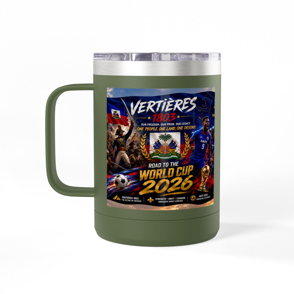 World Cup 2026 Haiti Soccer Tumbler – Vertières 1803 Team Travel Mug (15oz)