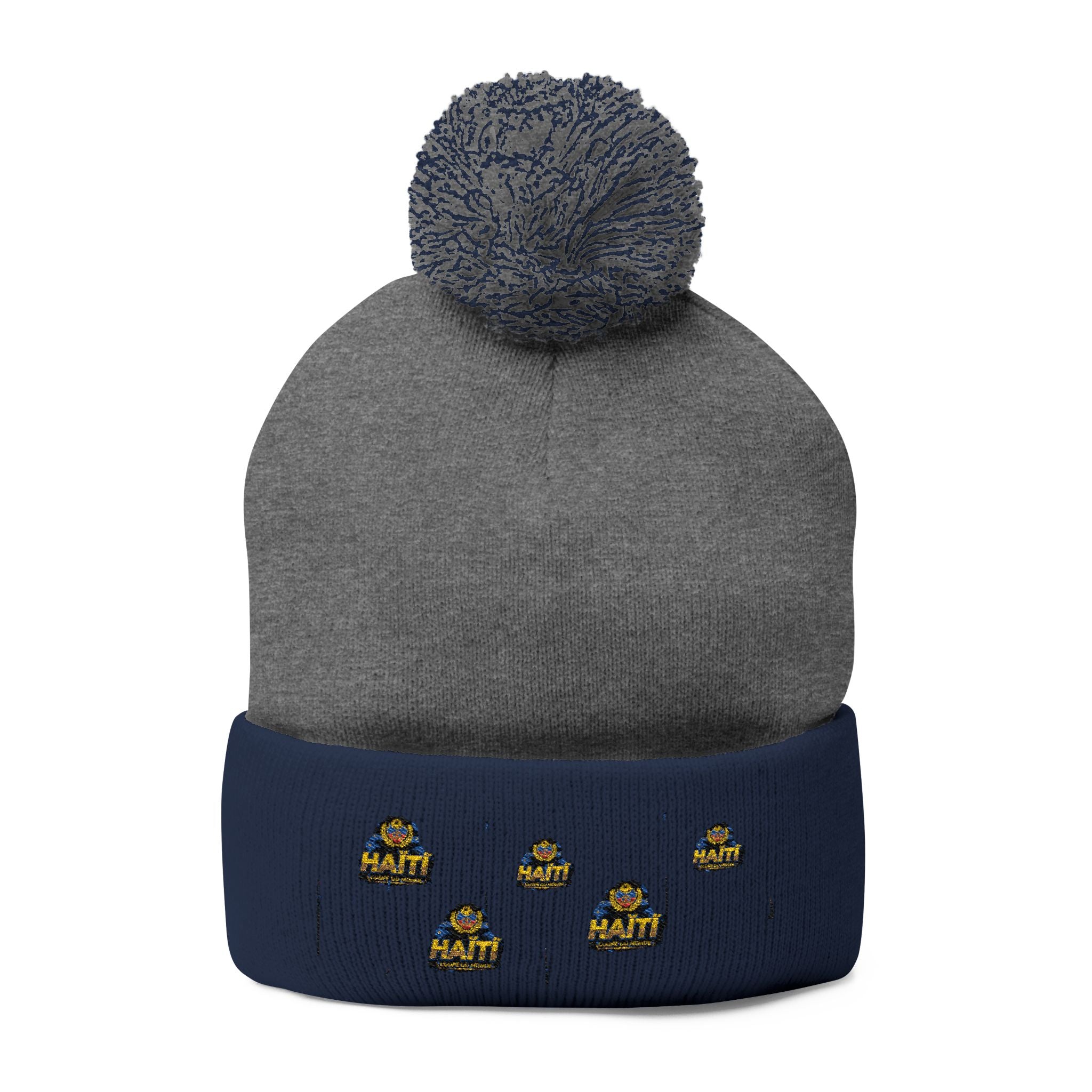 Embroidered Pom-Pom Beanie — Cute Mini Ducklings Knit Hat