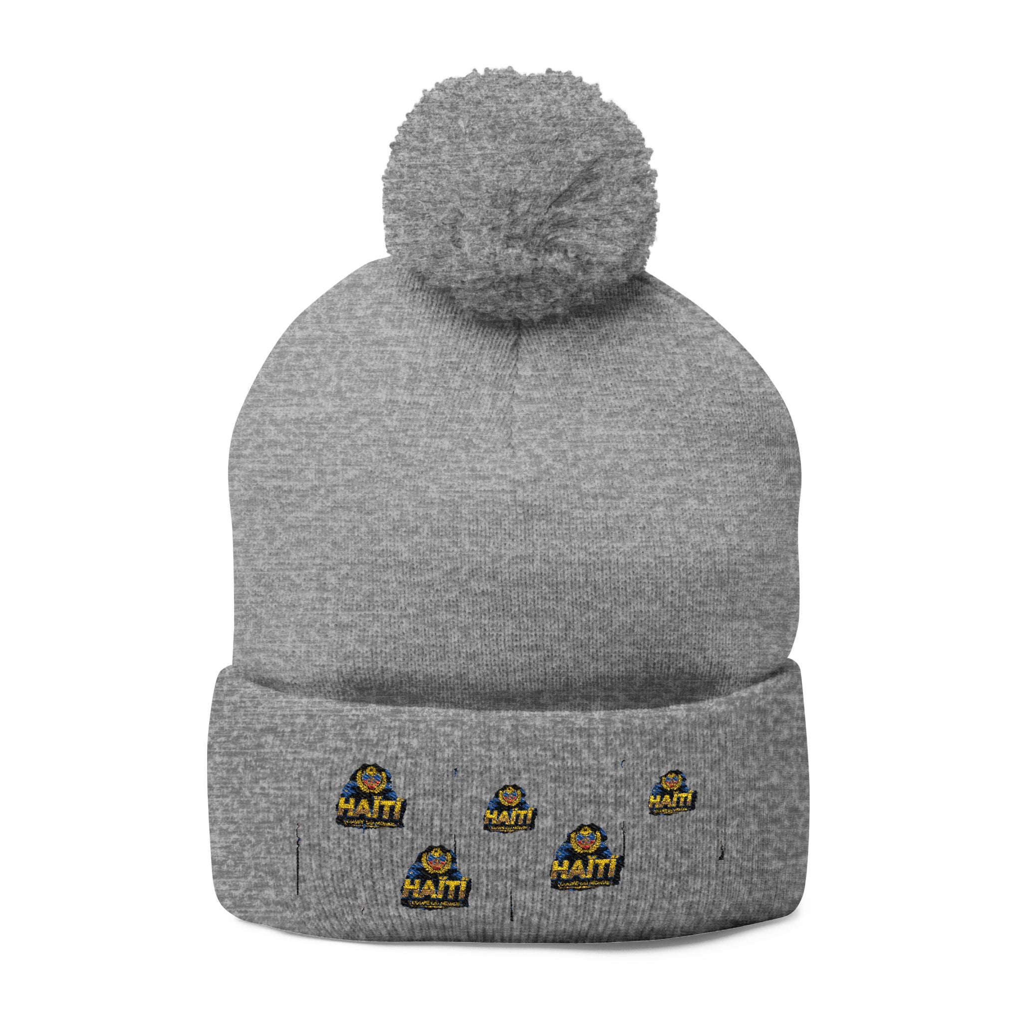 Embroidered Pom-Pom Beanie — Cute Mini Ducklings Knit Hat
