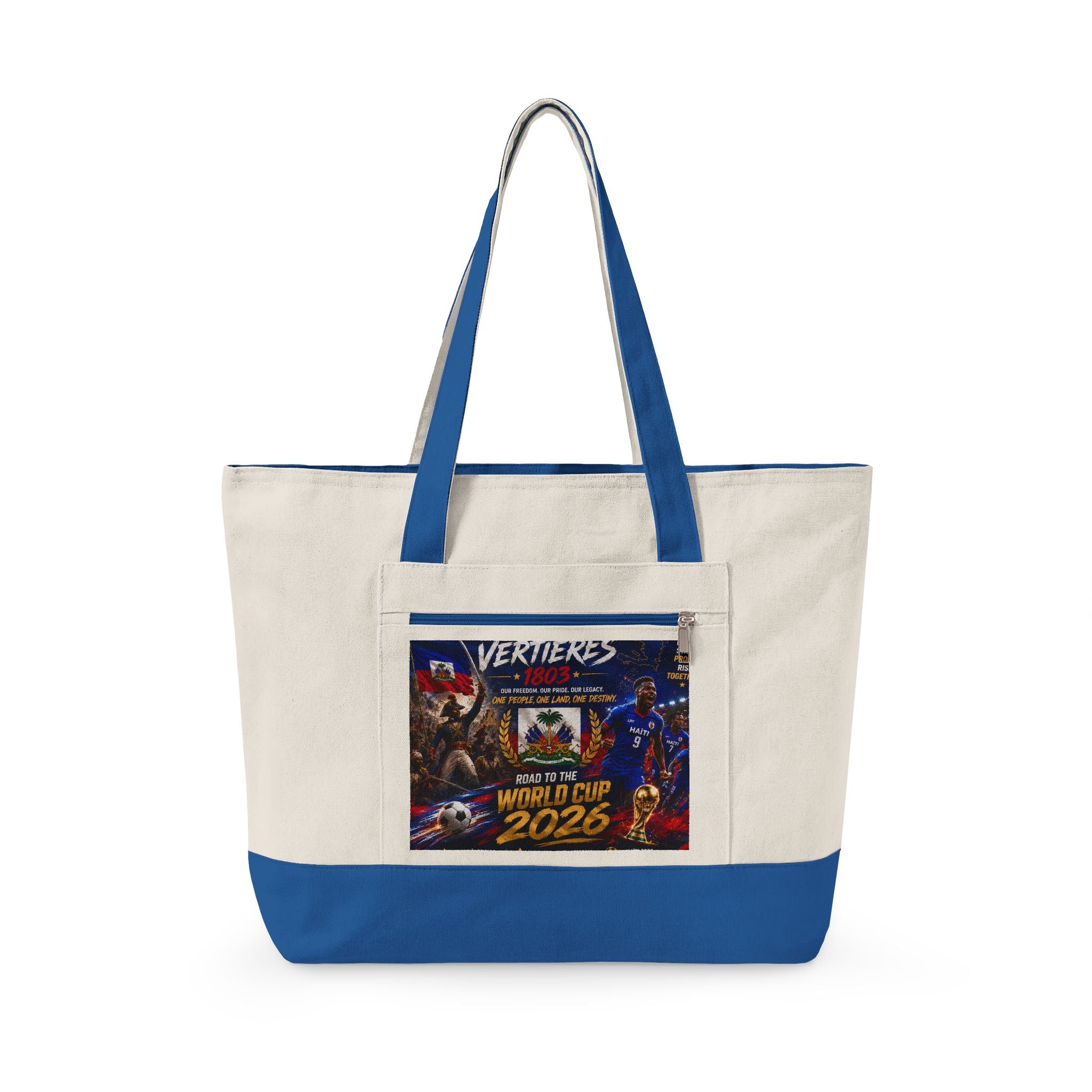 Canvas Tote Bag — Vertières World Cup 2026 Graphic Zippered Tote
