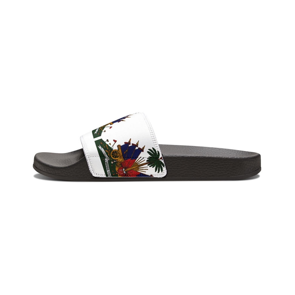 Slide Sandals with Haitian Coat of Arms Design — Men’s Removable‑Strap Slides